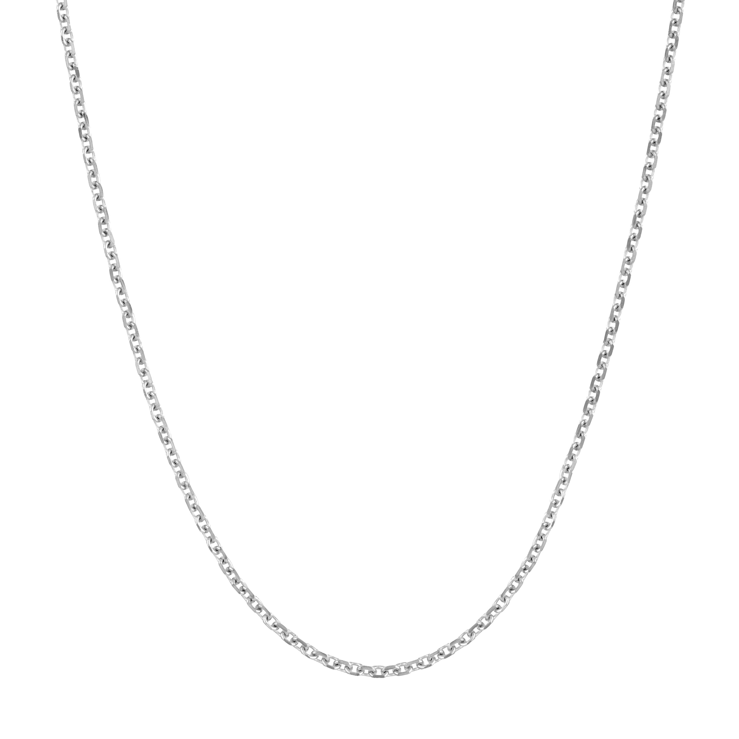 18" 1.05MM ADJUSTABLE OPEN DIAMOND-CUT CABLE CHAIN NECKLACE | 10K WHITE GOLD | MZ002331-10B - Brownlee Jewelers