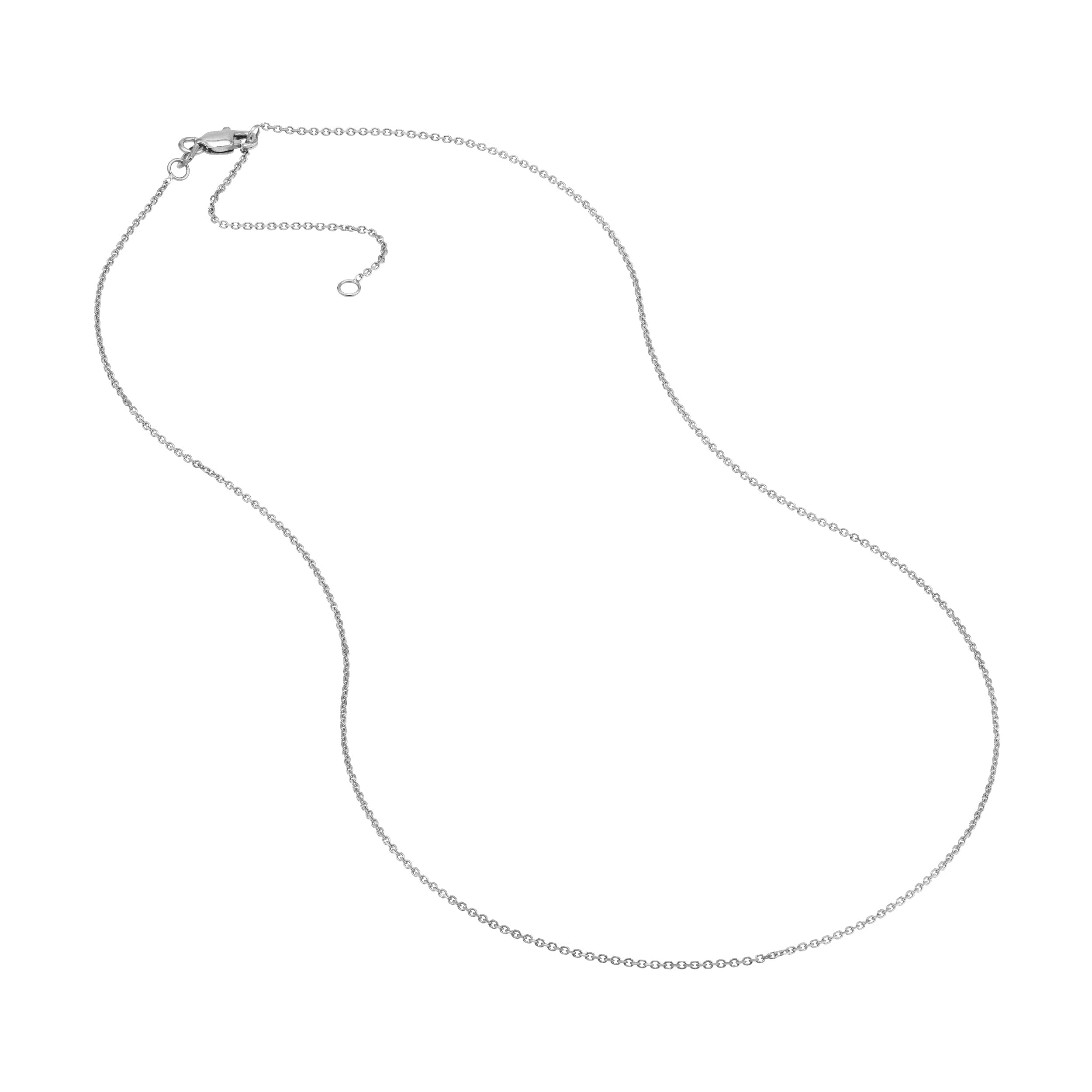 18" 1.05MM ADJUSTABLE OPEN DIAMOND-CUT CABLE CHAIN NECKLACE | 10K WHITE GOLD | MZ002331-10B - Brownlee Jewelers