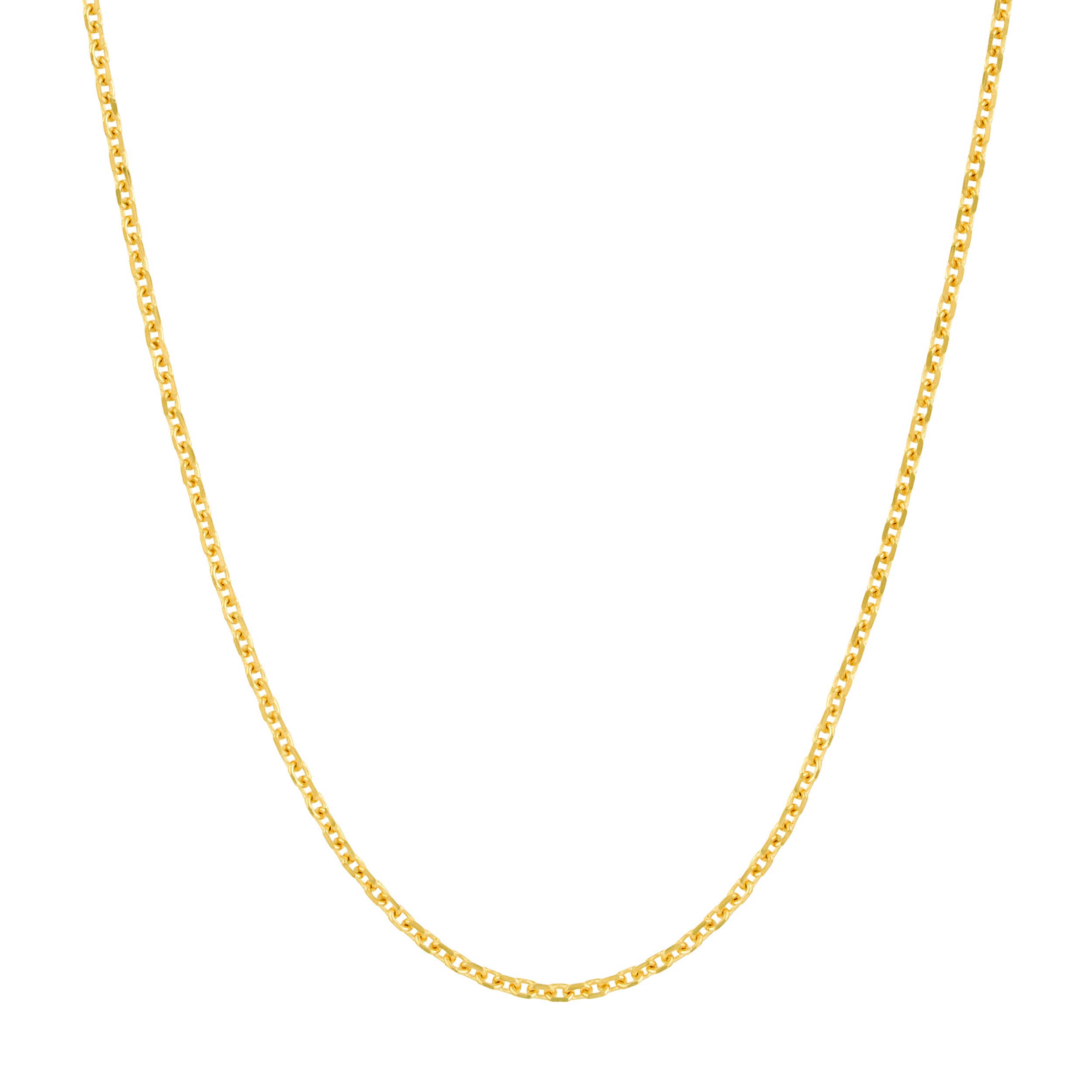 18" 1.05MM ADJUSTABLE OPEN DIAMOND-CUT CABLE CHAIN NECKLACE | 10K YELLOW GOLD | MZ002331-10Y - Brownlee Jewelers
