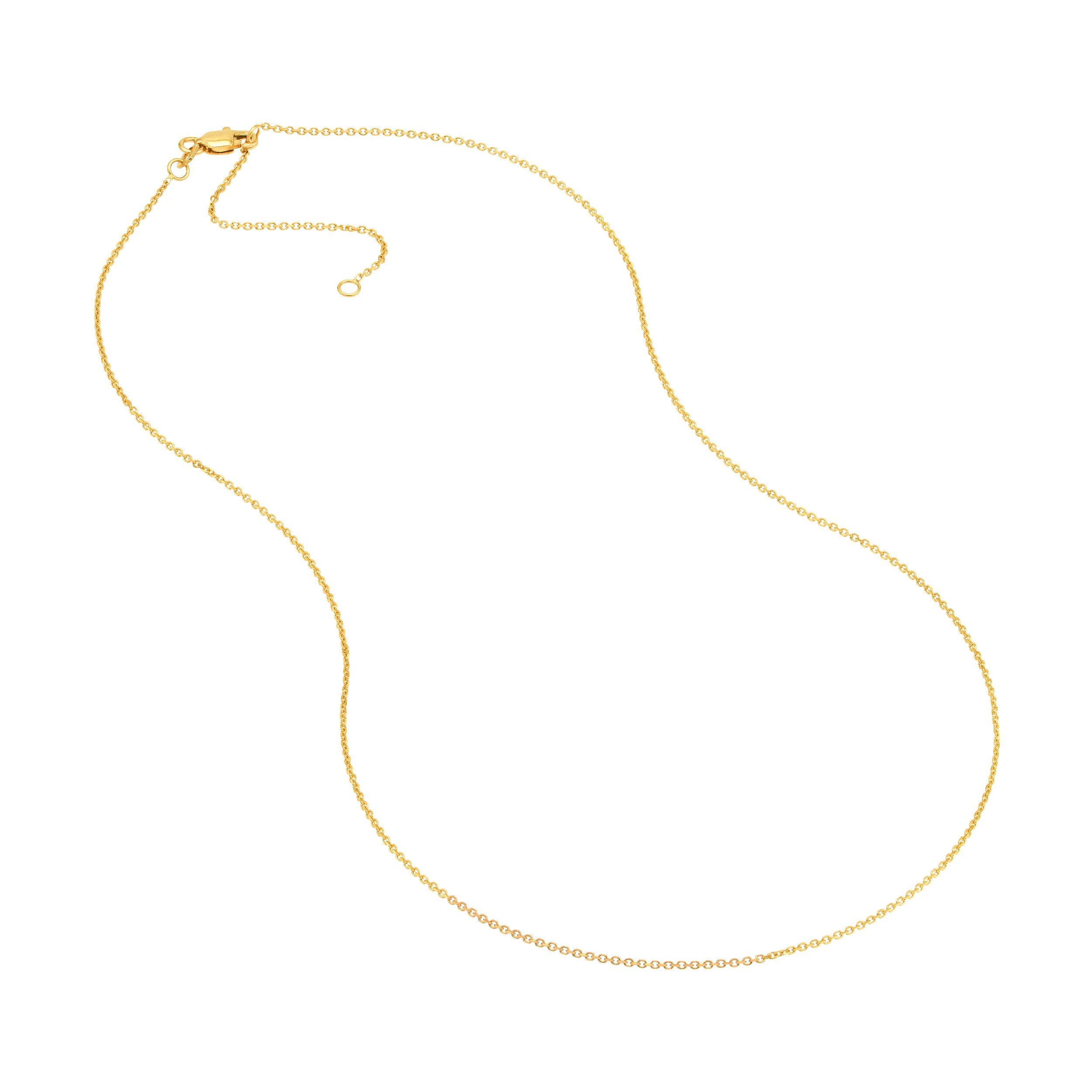 18" 1.05MM ADJUSTABLE OPEN DIAMOND-CUT CABLE CHAIN NECKLACE | 10K YELLOW GOLD | MZ002331-10Y - Brownlee Jewelers