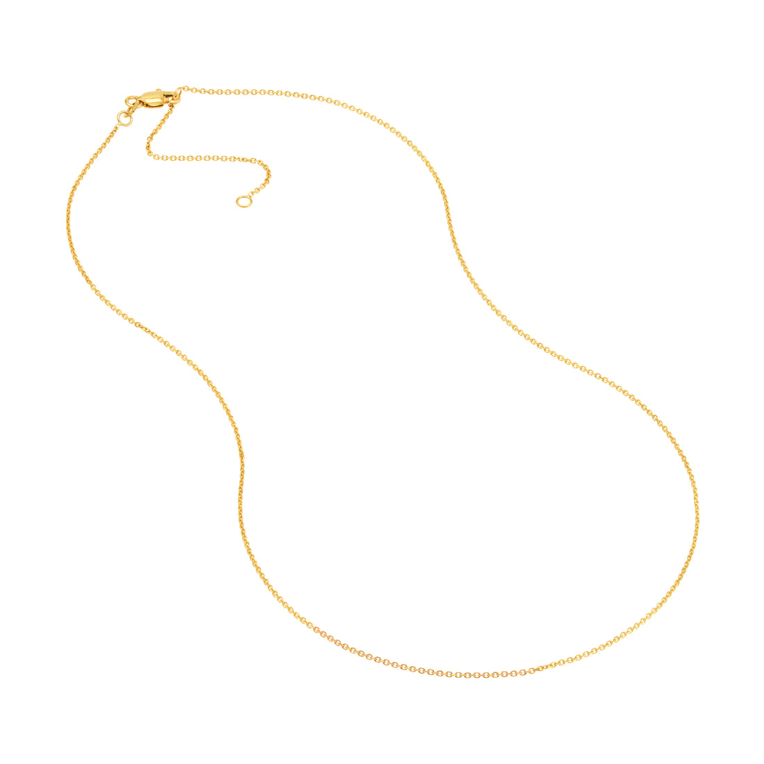 18" 1.05MM ADJUSTABLE OPEN DIAMOND-CUT CABLE CHAIN NECKLACE | 10K YELLOW GOLD | MZ002331-10Y - Brownlee Jewelers