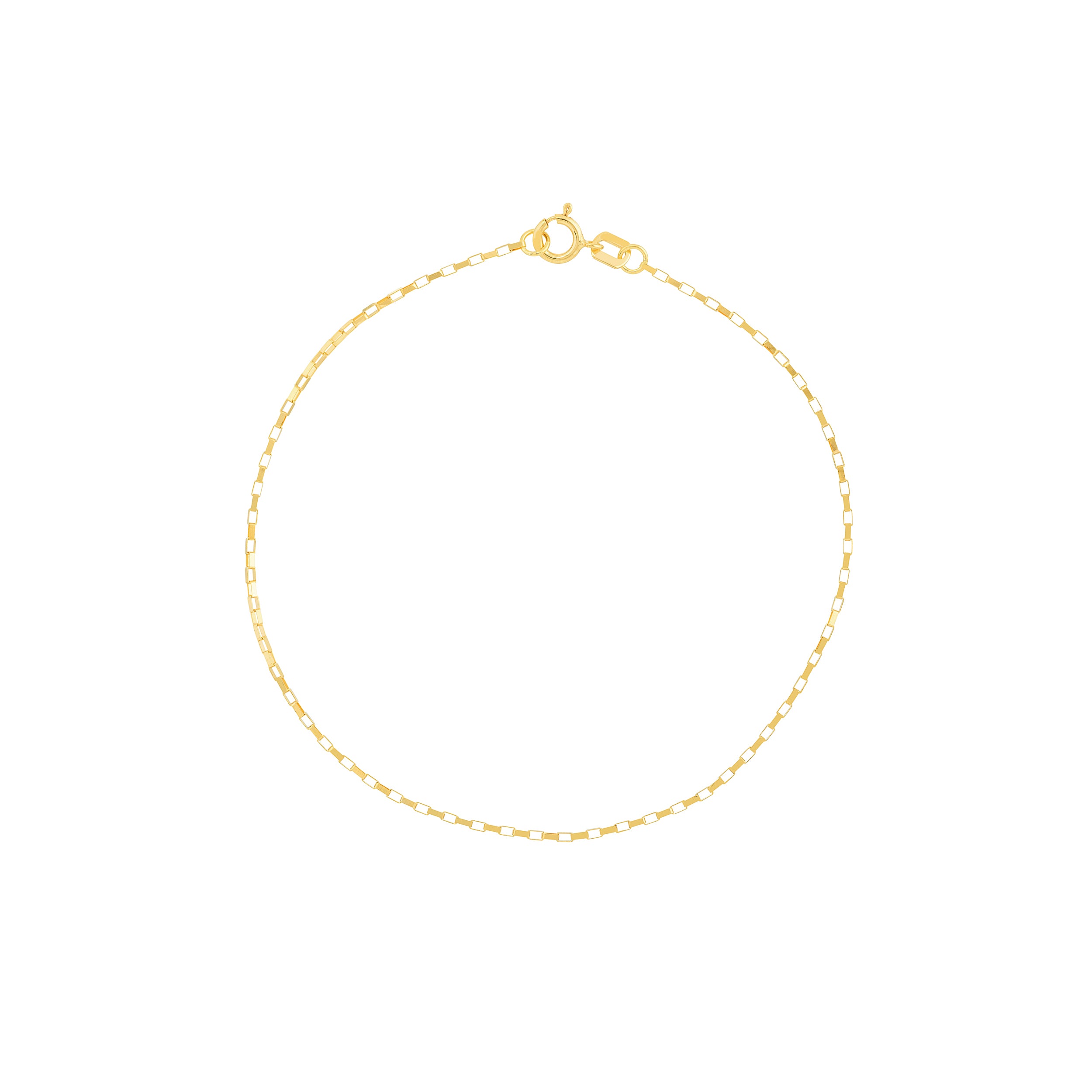7.25" 0.88MM LONG BOX CHAIN BRACELET | 14K YELLOW GOLD | MZ002428-14Y - Brownlee Jewelers