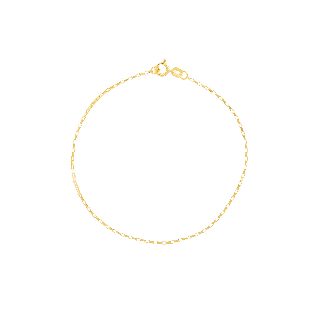 7.25" 0.88MM LONG BOX CHAIN BRACELET | 14K YELLOW GOLD | MZ002428-14Y - Brownlee Jewelers