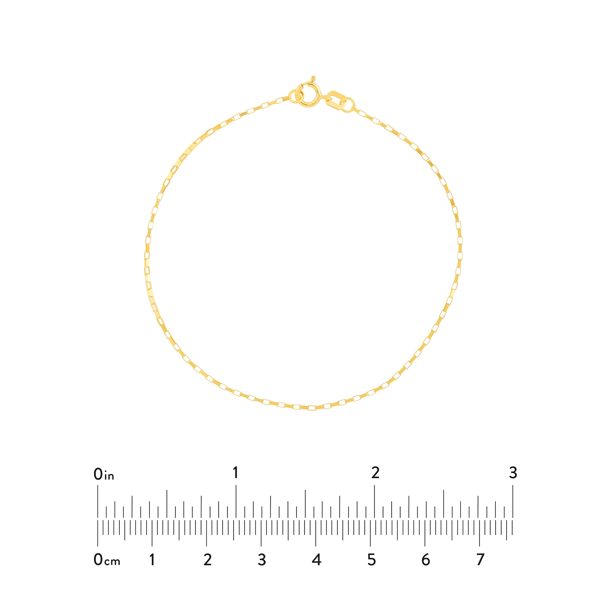 7.25" 0.88MM LONG BOX CHAIN BRACELET | 14K YELLOW GOLD | MZ002428-14Y - Brownlee Jewelers
