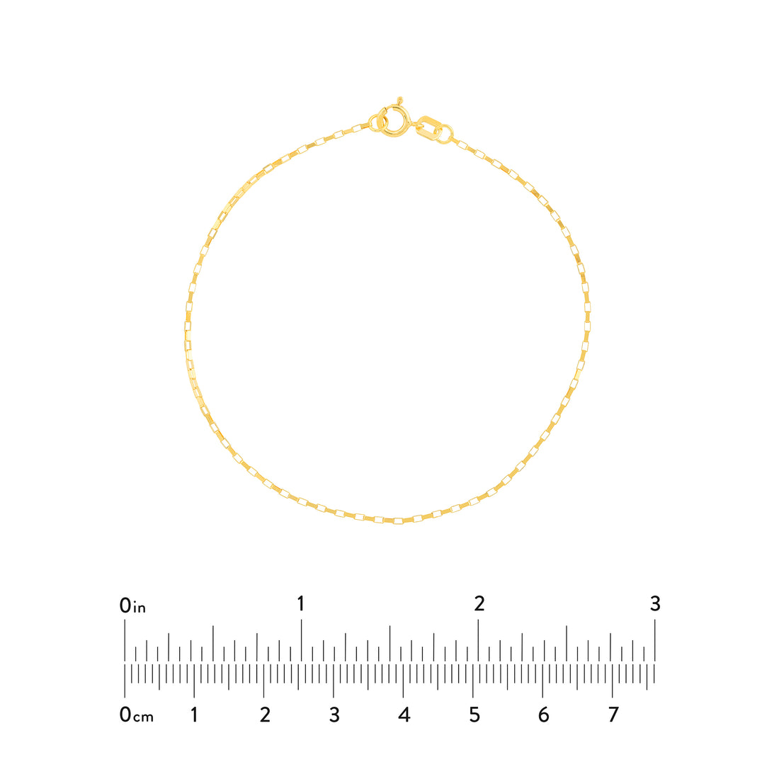 7.25" 0.88MM LONG BOX CHAIN BRACELET | 14K YELLOW GOLD | MZ002428-14Y - Brownlee Jewelers