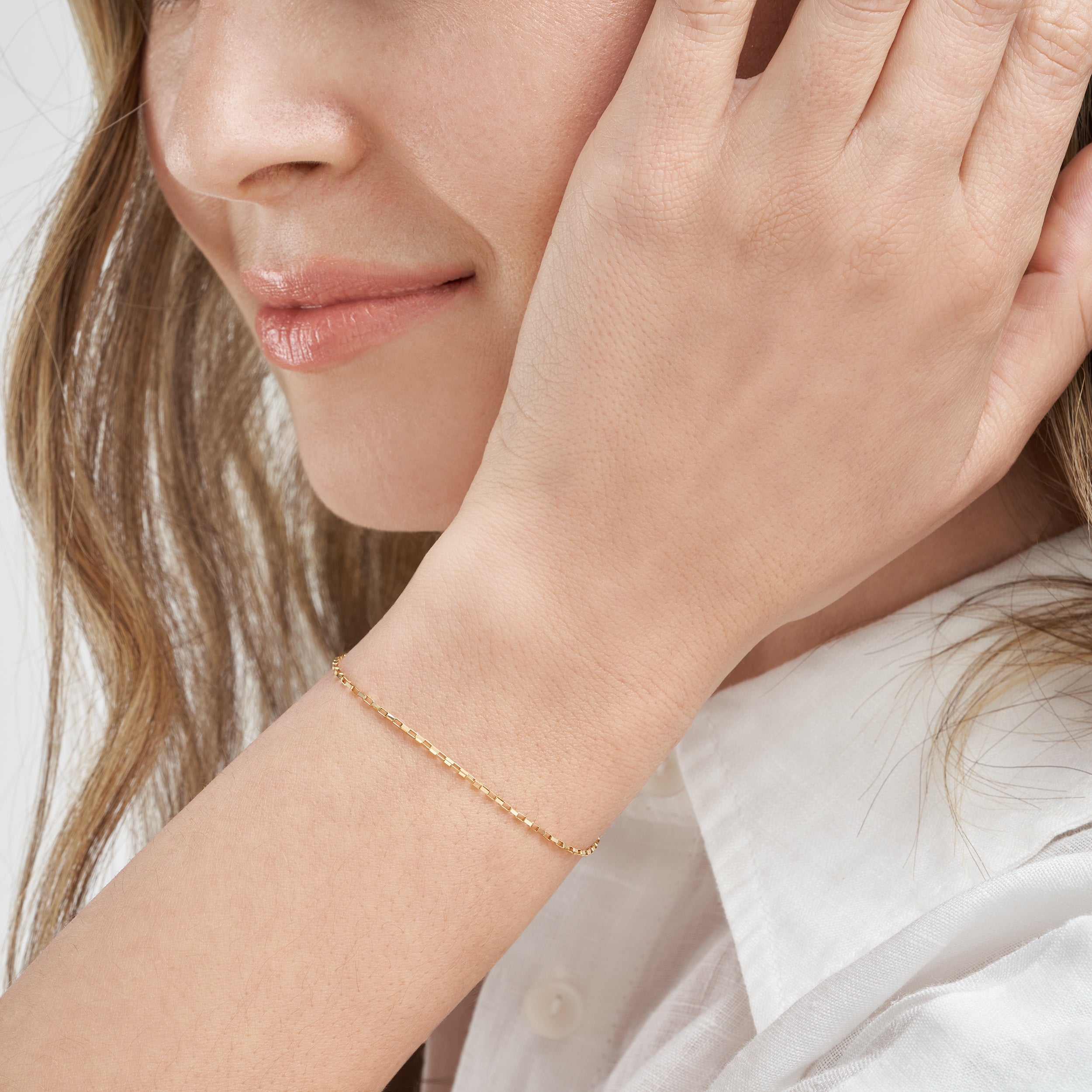 7.25" 0.88MM LONG BOX CHAIN BRACELET | 14K YELLOW GOLD | MZ002428-14Y - Brownlee Jewelers