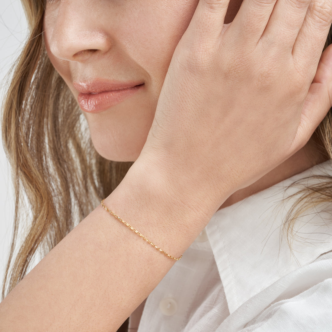 7.25" 0.88MM LONG BOX CHAIN BRACELET | 14K YELLOW GOLD | MZ002428-14Y - Brownlee Jewelers