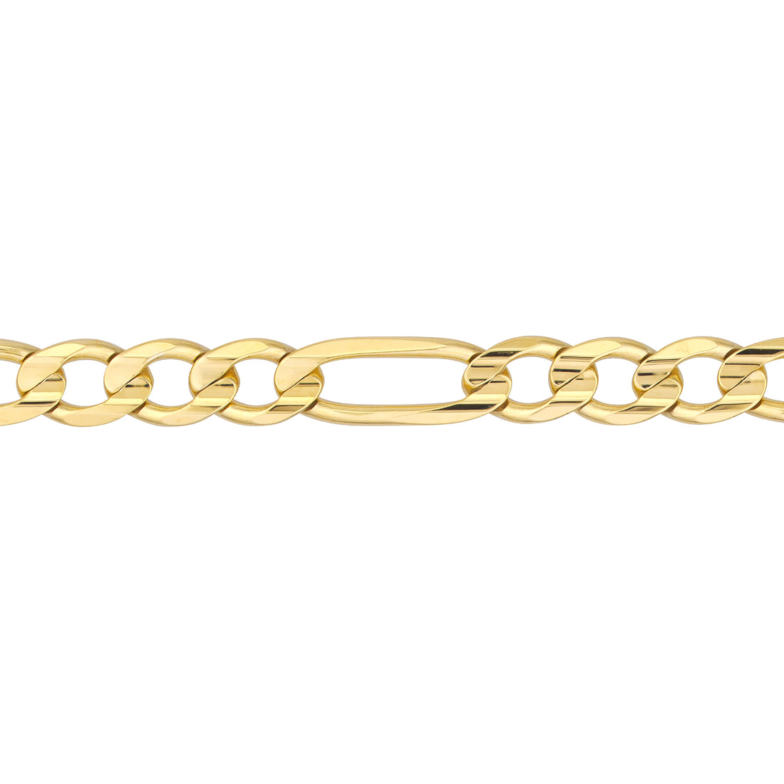 8.5" 7.3MM CONCAVE FIGARO CHAIN BRACELET | 10K YELLOW GOLD | MZ002990-10Y - Brownlee Jewelers