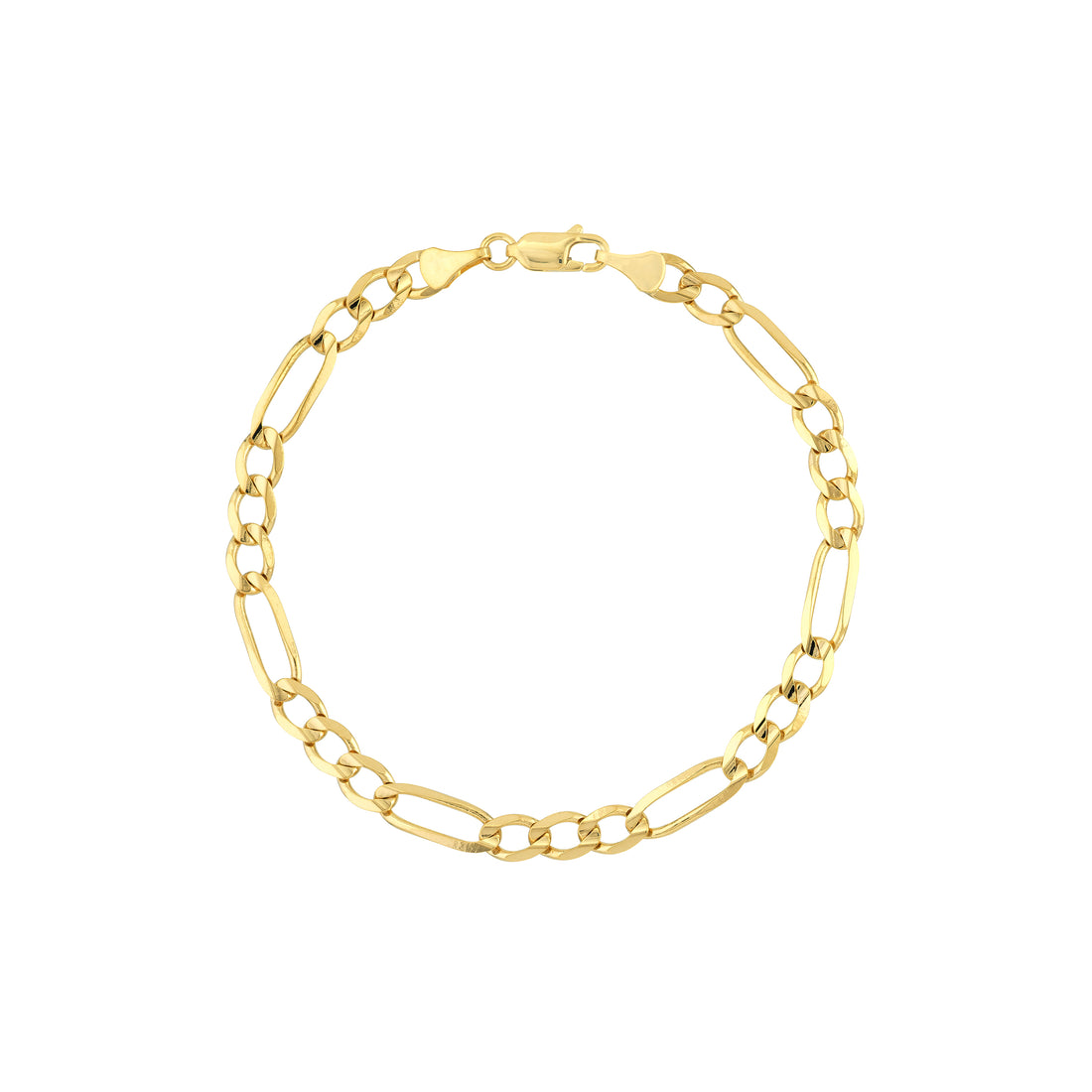 8" 5.8MM CONCAVE FIGARO CHAIN BRACELET | 10K YELLOW GOLD | MZ002992-10Y - Brownlee Jewelers