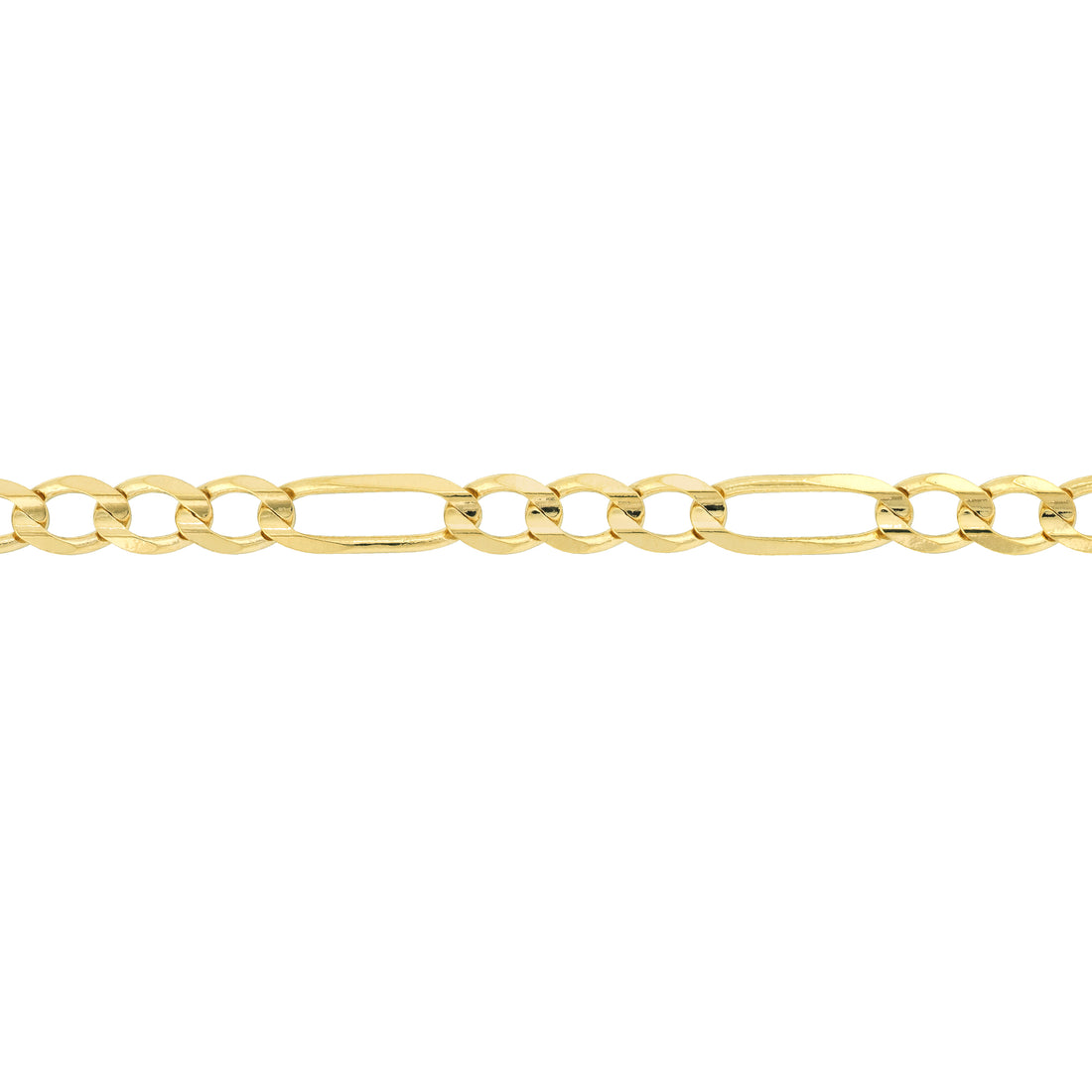 8" 5.8MM CONCAVE FIGARO CHAIN BRACELET | 10K YELLOW GOLD | MZ002992-10Y - Brownlee Jewelers