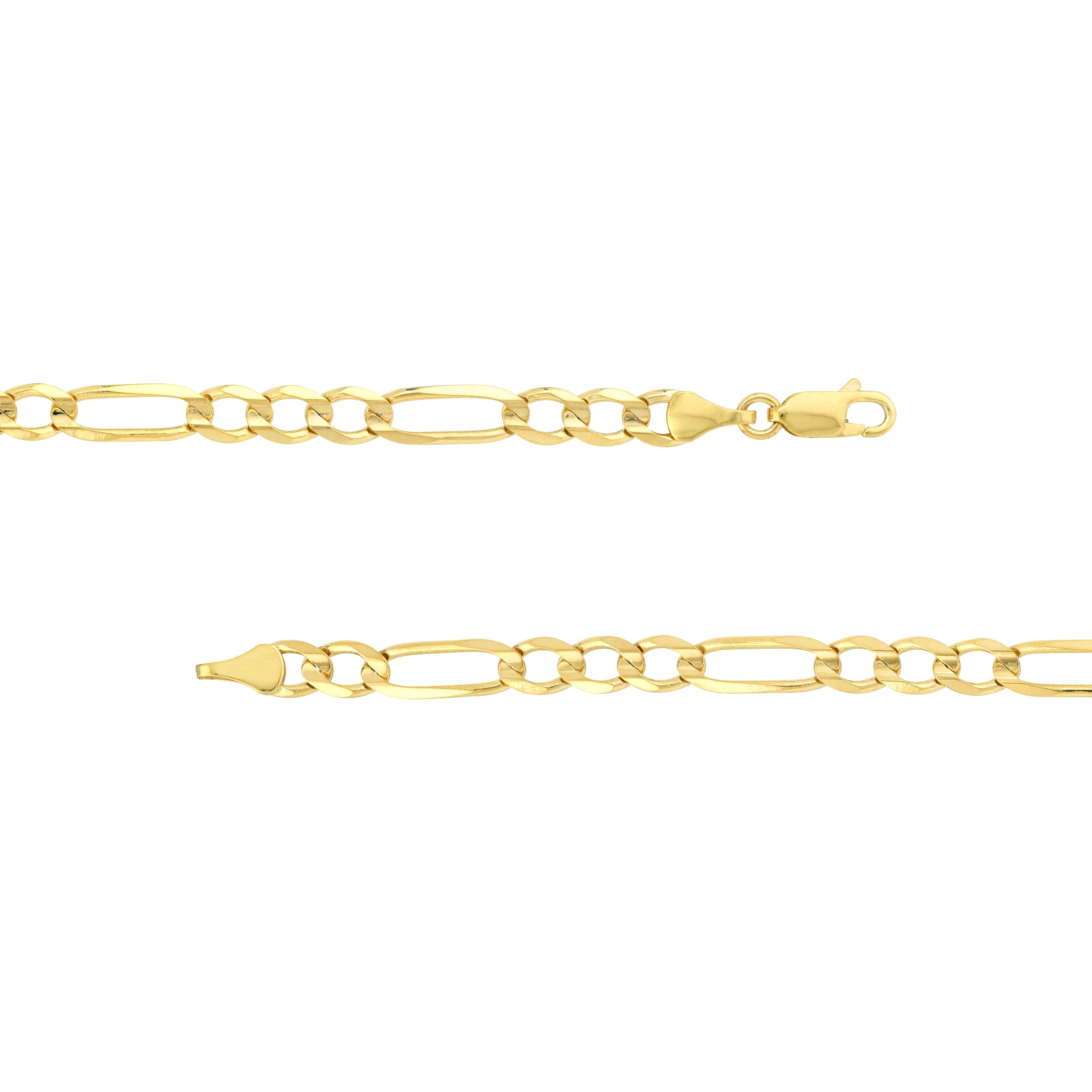 8" 5.8MM CONCAVE FIGARO CHAIN BRACELET | 10K YELLOW GOLD | MZ002992-10Y - Brownlee Jewelers