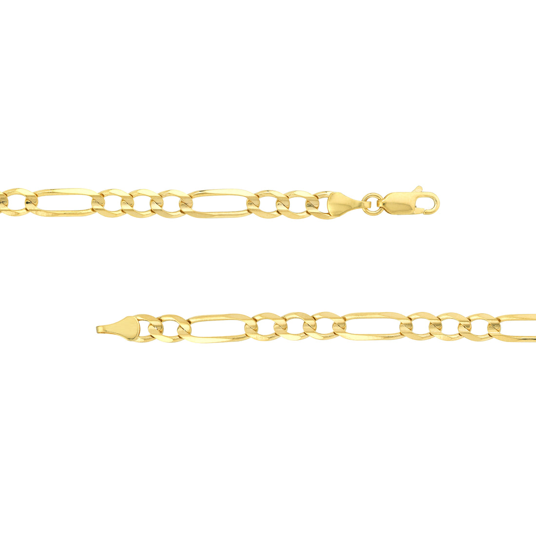 8" 5.8MM CONCAVE FIGARO CHAIN BRACELET | 10K YELLOW GOLD | MZ002992-10Y - Brownlee Jewelers