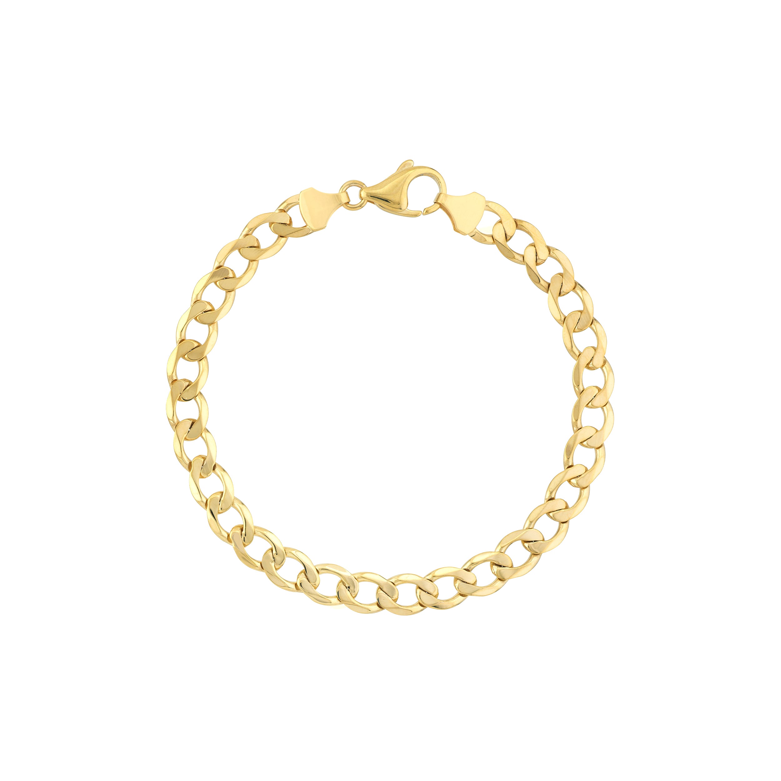 8.5" 7.2MM OPEN CURB CHAIN BRACELET | 10K YELLOW GOLD | MZ003000-10Y - Brownlee Jewelers