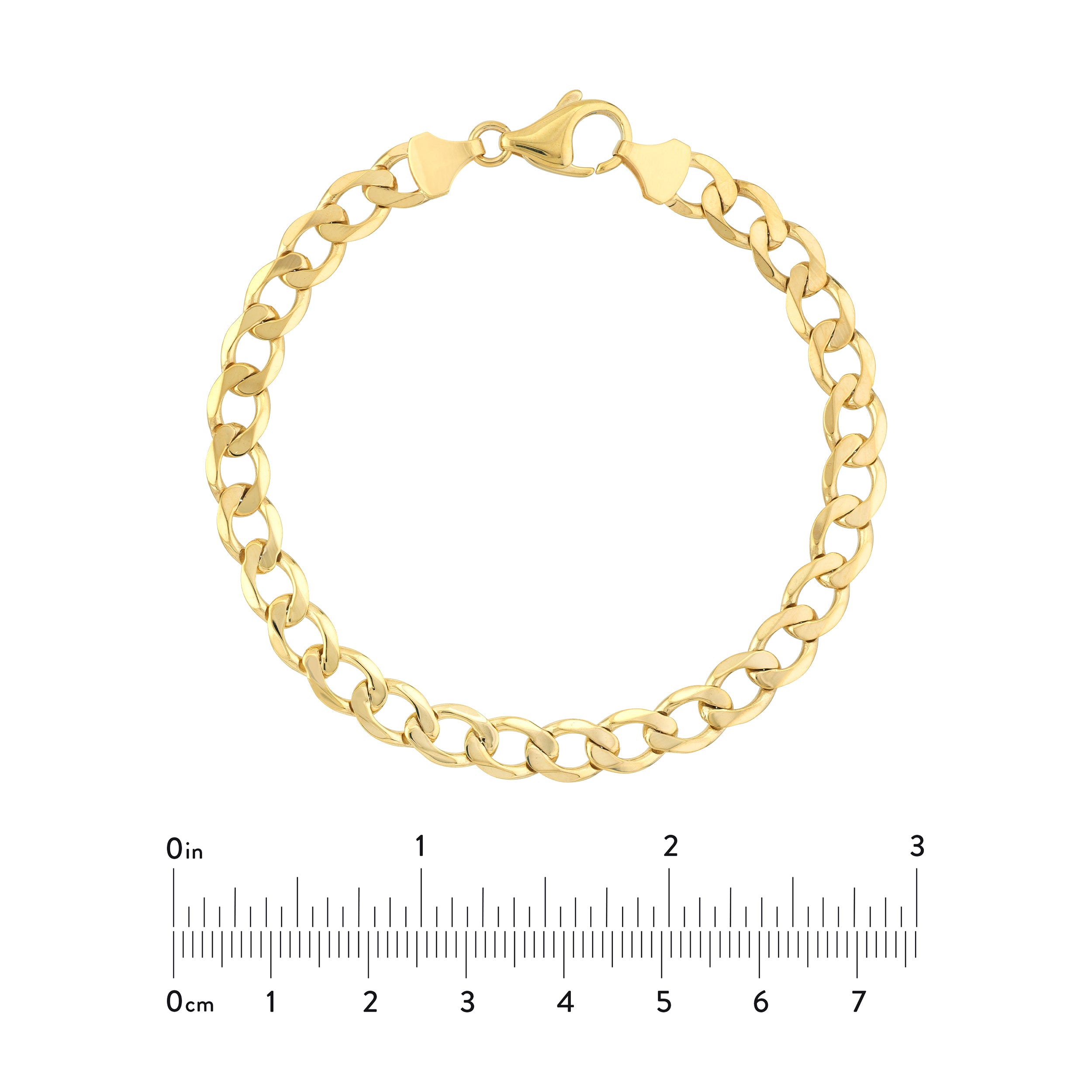 8.5" 7.2MM OPEN CURB CHAIN BRACELET | 10K YELLOW GOLD | MZ003000-10Y - Brownlee Jewelers