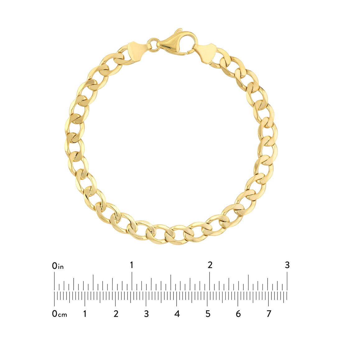 8.5" 7.2MM OPEN CURB CHAIN BRACELET | 10K YELLOW GOLD | MZ003000-10Y - Brownlee Jewelers