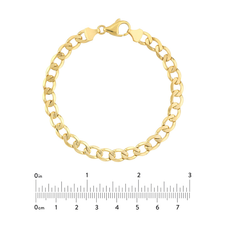 8.5" 7.2MM OPEN CURB CHAIN BRACELET | 10K YELLOW GOLD | MZ003000-10Y - Brownlee Jewelers