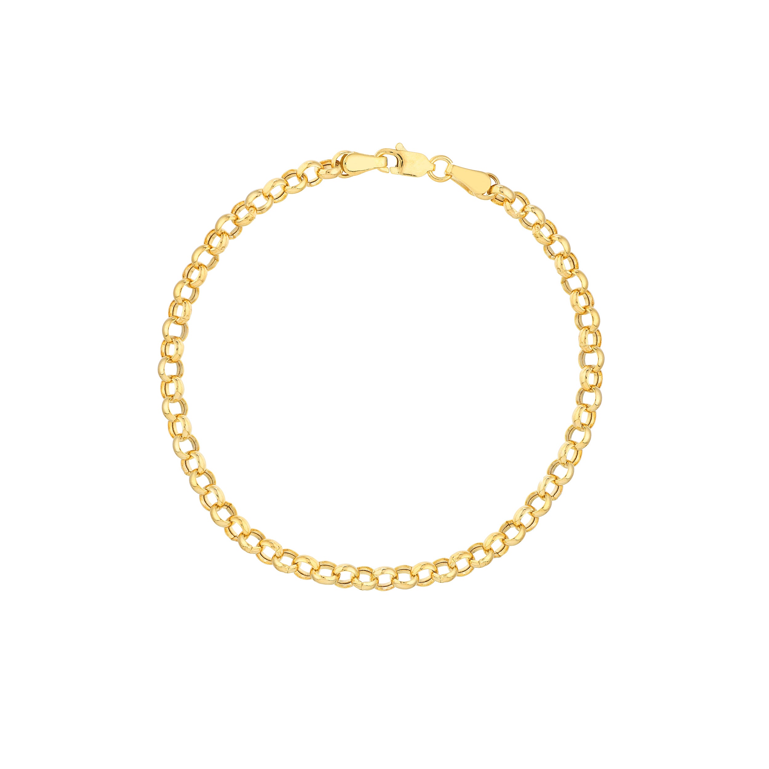 7.25" 3.75MM HOLLOW ROLO CHAIN BRACELET | 14K YELLOW GOLD | MZ003399-14Y - Brownlee Jewelers