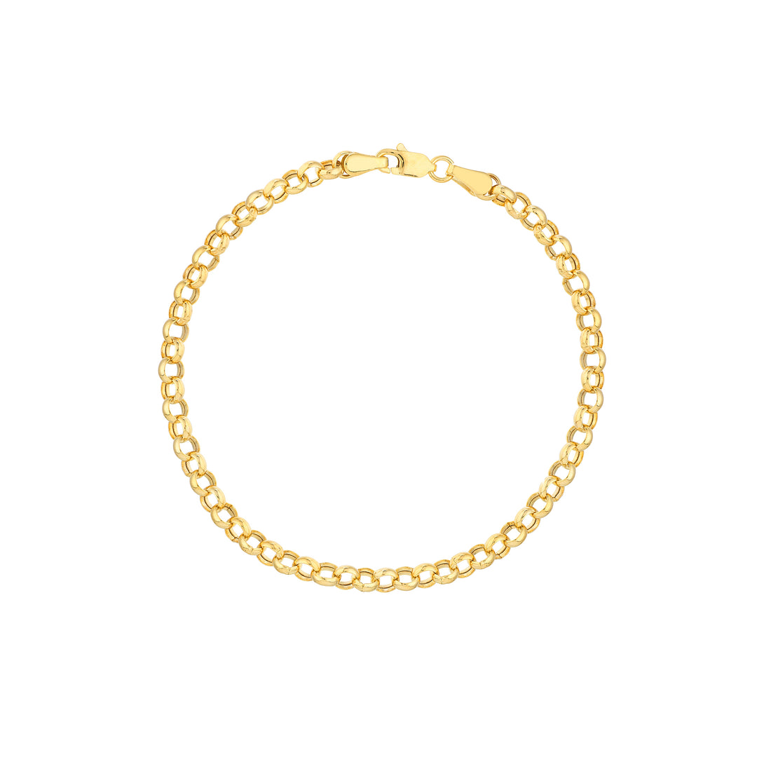 7.25" 3.75MM HOLLOW ROLO CHAIN BRACELET | 14K YELLOW GOLD | MZ003399-14Y - Brownlee Jewelers