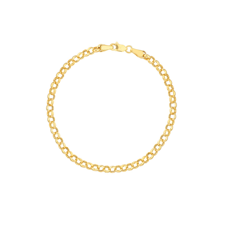 7.25" 3.75MM HOLLOW ROLO CHAIN BRACELET | 14K YELLOW GOLD | MZ003399-14Y - Brownlee Jewelers