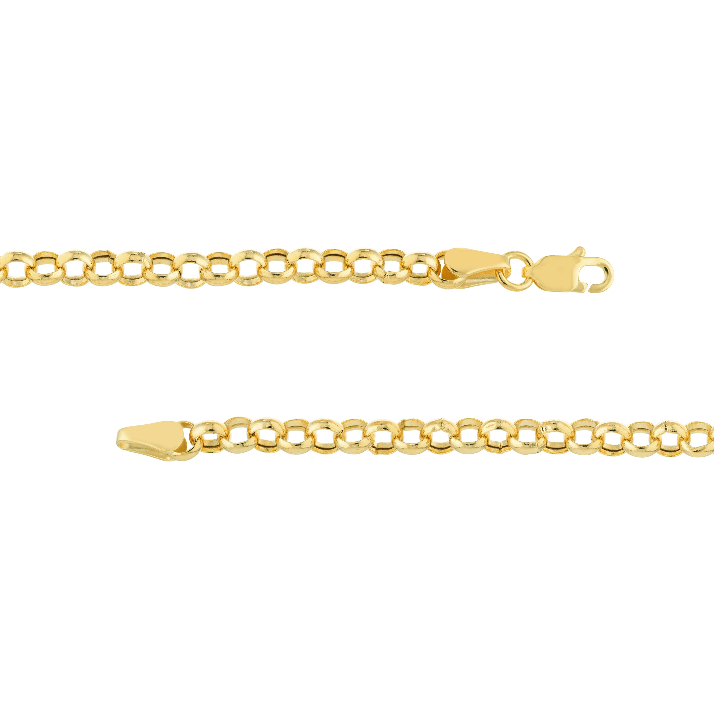 7.25" 3.75MM HOLLOW ROLO CHAIN BRACELET | 14K YELLOW GOLD | MZ003399-14Y - Brownlee Jewelers