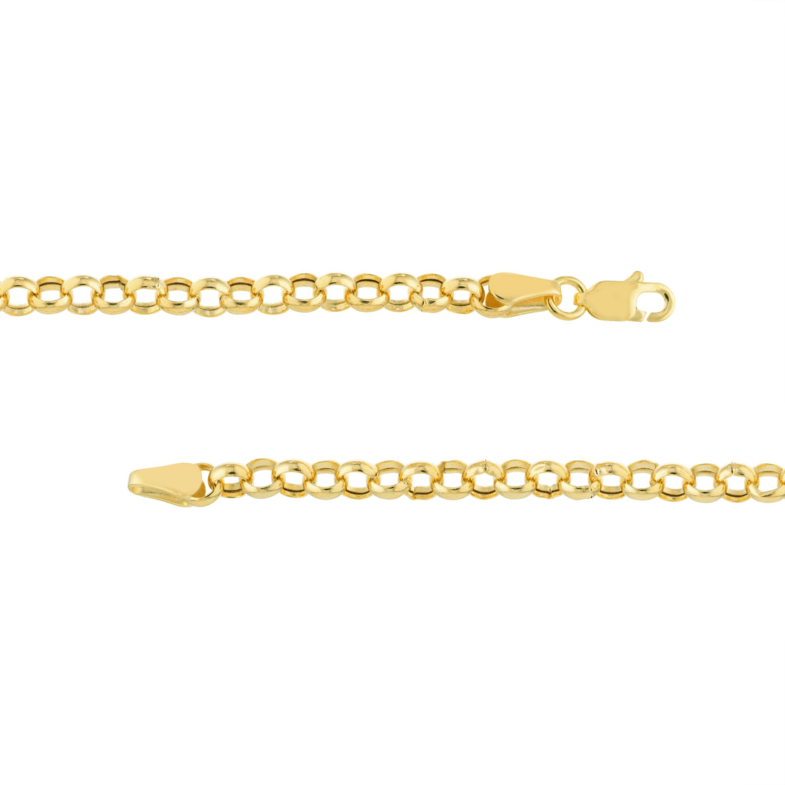 7.25" 3.75MM HOLLOW ROLO CHAIN BRACELET | 14K YELLOW GOLD | MZ003399-14Y - Brownlee Jewelers