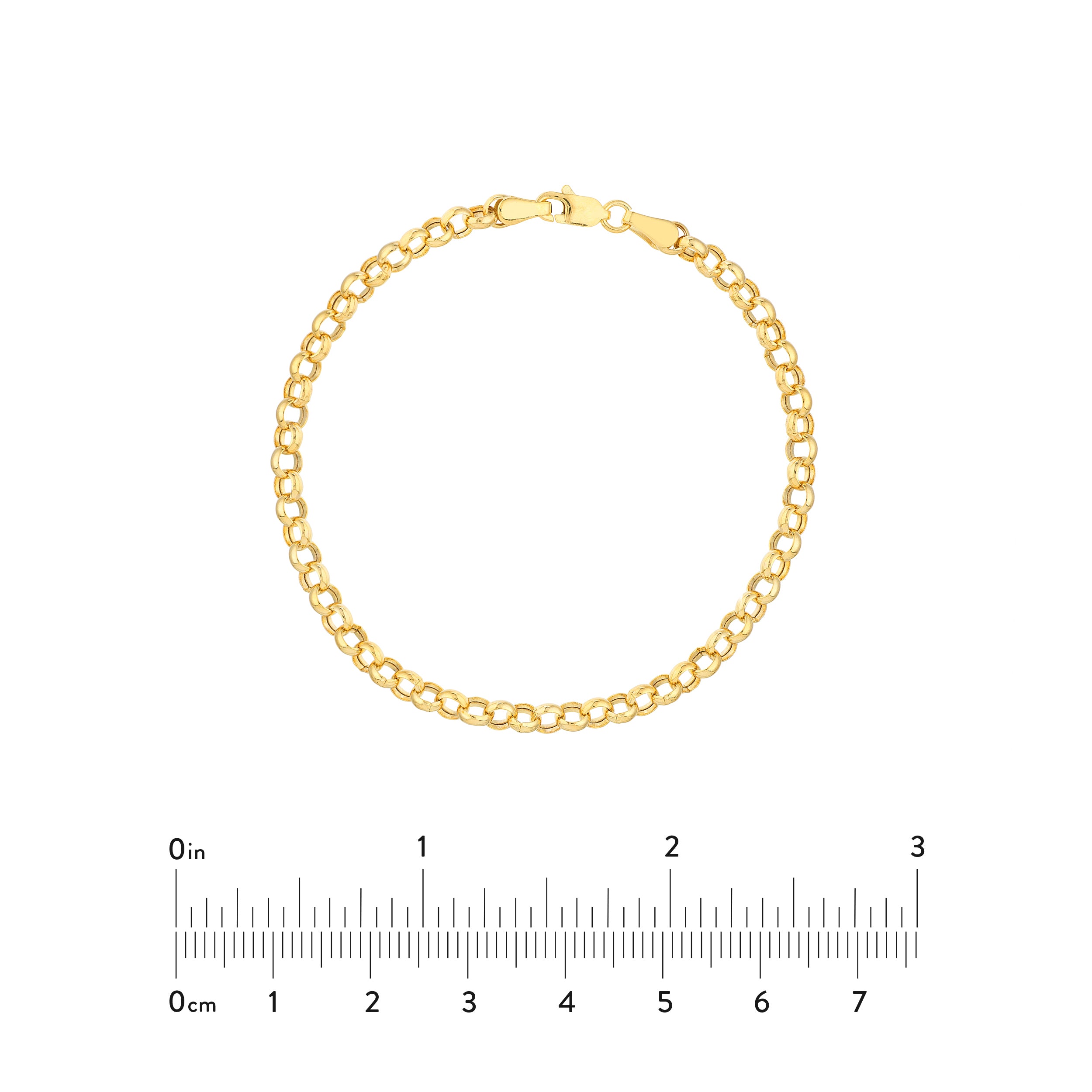 7.25" 3.75MM HOLLOW ROLO CHAIN BRACELET | 14K YELLOW GOLD | MZ003399-14Y - Brownlee Jewelers