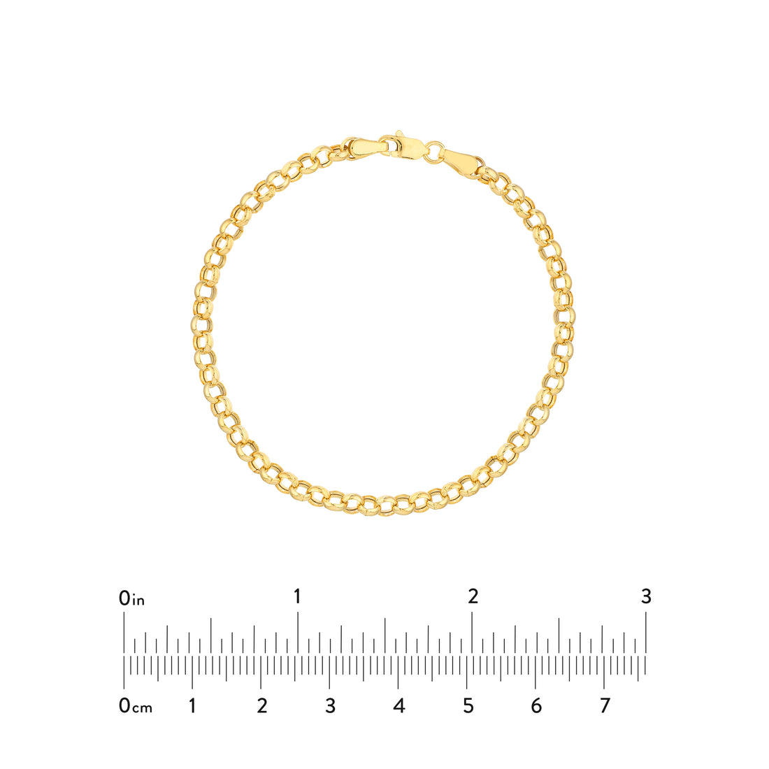 7.25" 3.75MM HOLLOW ROLO CHAIN BRACELET | 14K YELLOW GOLD | MZ003399-14Y - Brownlee Jewelers