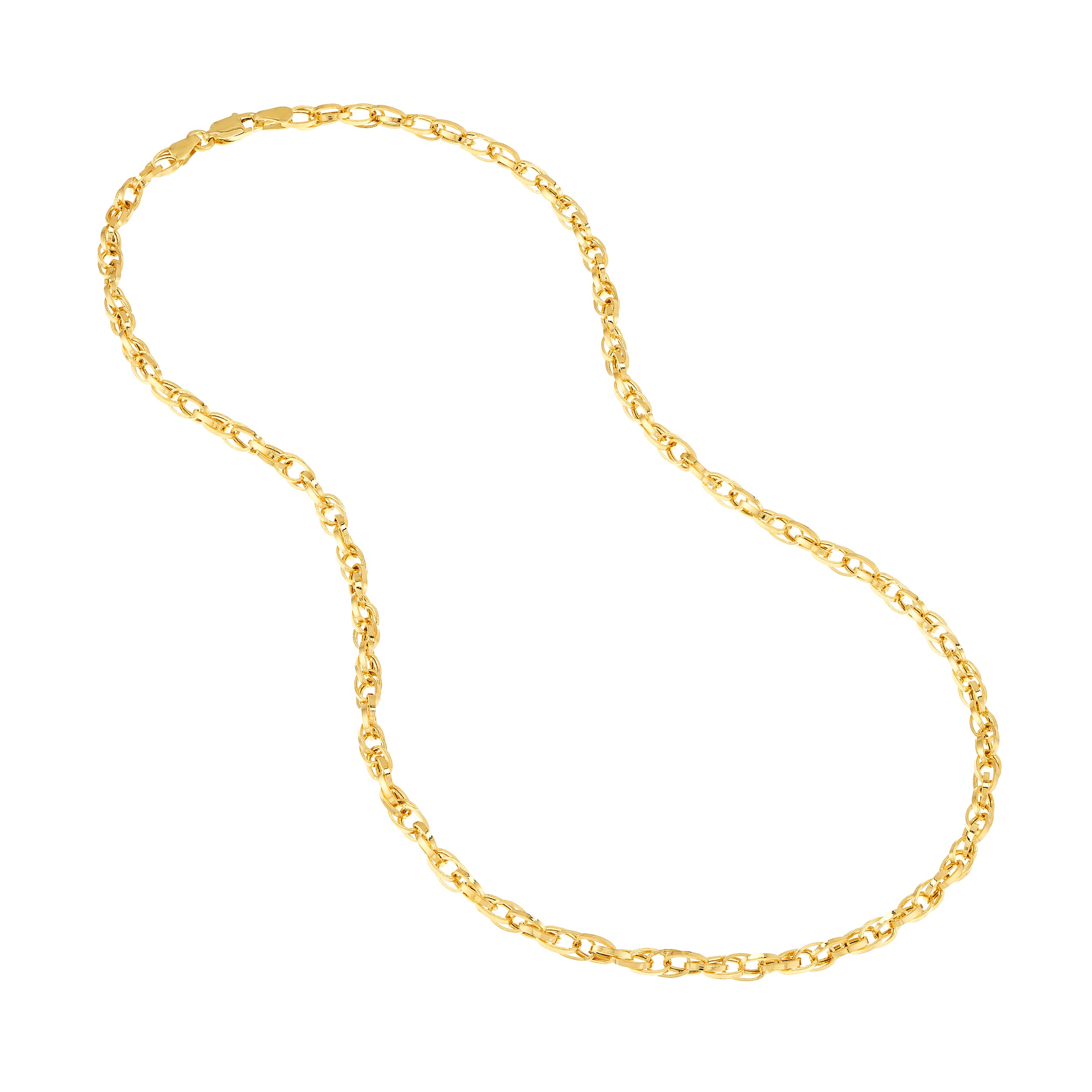18" 3.7MM HOLLOW NECKLACE | 14K YELLOW GOLD | MZ003609-14Y - Brownlee Jewelers