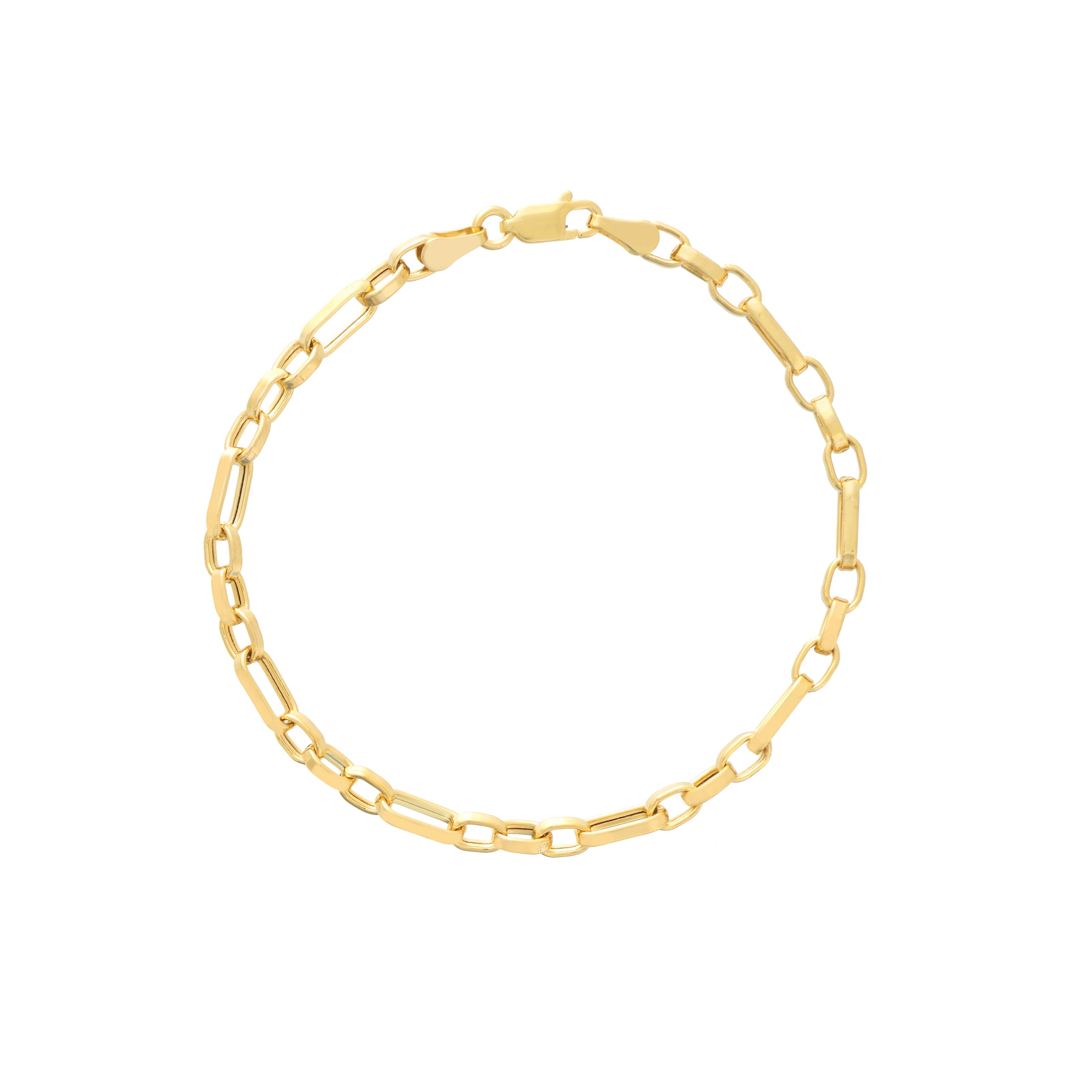 7.5" 4.25MM HOLLOW OVAL LINK BRACELET | 14K YELLOW GOLD | MZ005042-14Y - Brownlee Jewelers