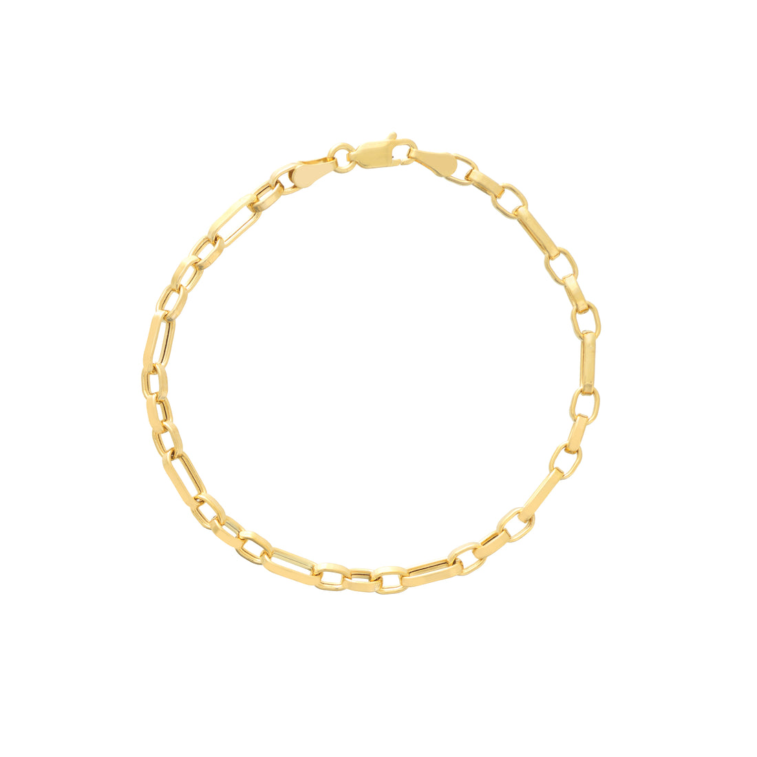 7.5" 4.25MM HOLLOW OVAL LINK BRACELET | 14K YELLOW GOLD | MZ005042-14Y - Brownlee Jewelers