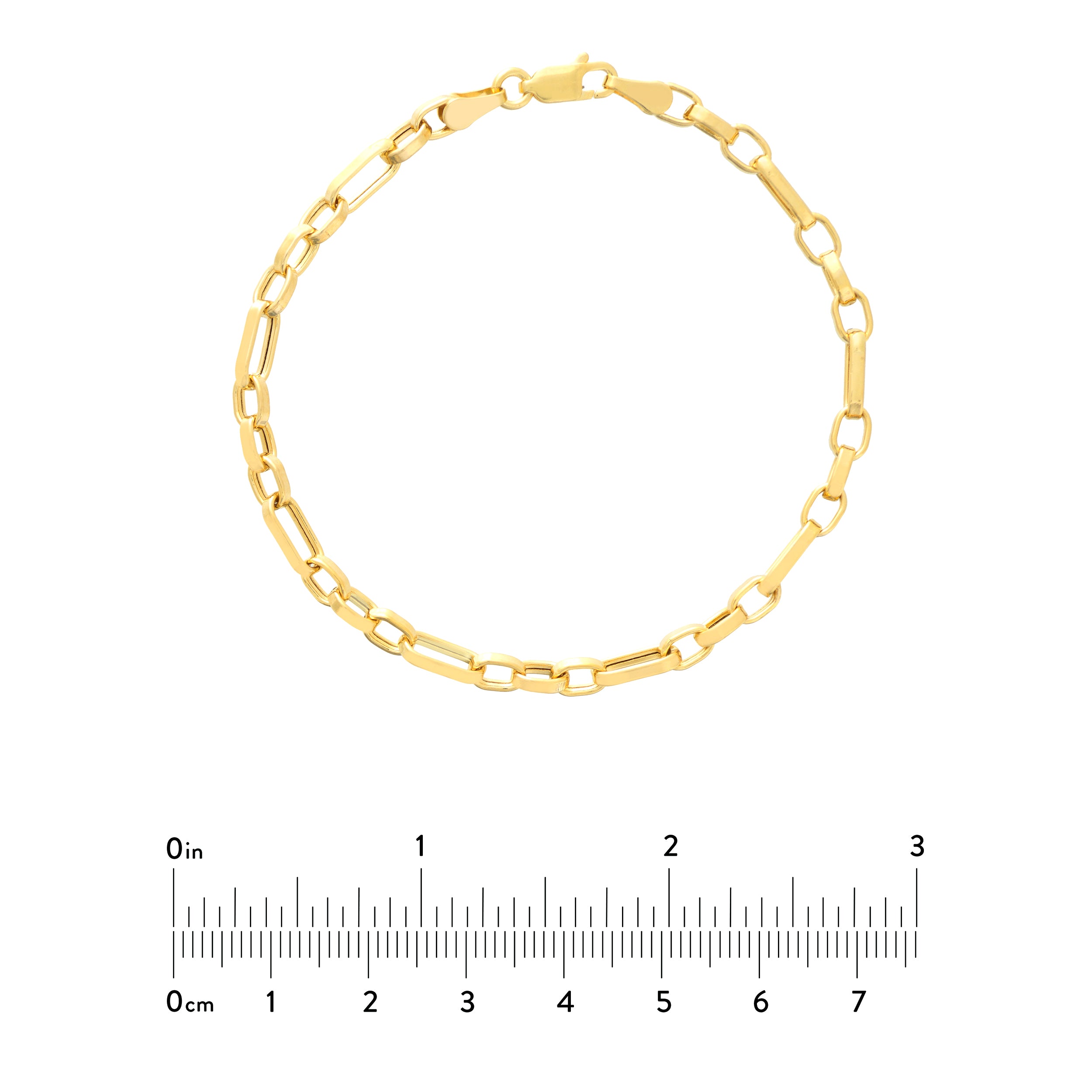 7.5" 4.25MM HOLLOW OVAL LINK BRACELET | 14K YELLOW GOLD | MZ005042-14Y - Brownlee Jewelers