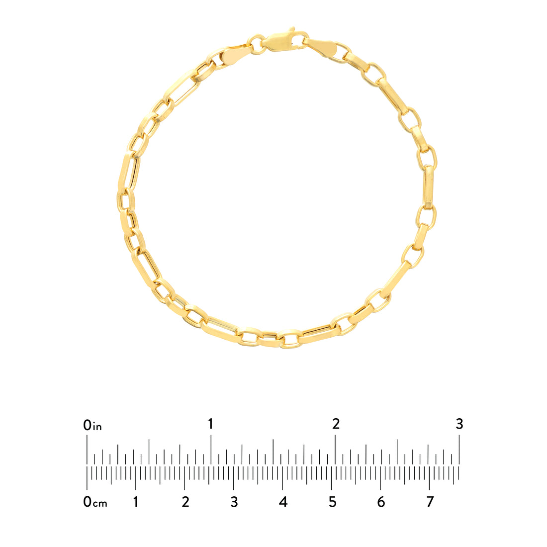 7.5" 4.25MM HOLLOW OVAL LINK BRACELET | 14K YELLOW GOLD | MZ005042-14Y - Brownlee Jewelers