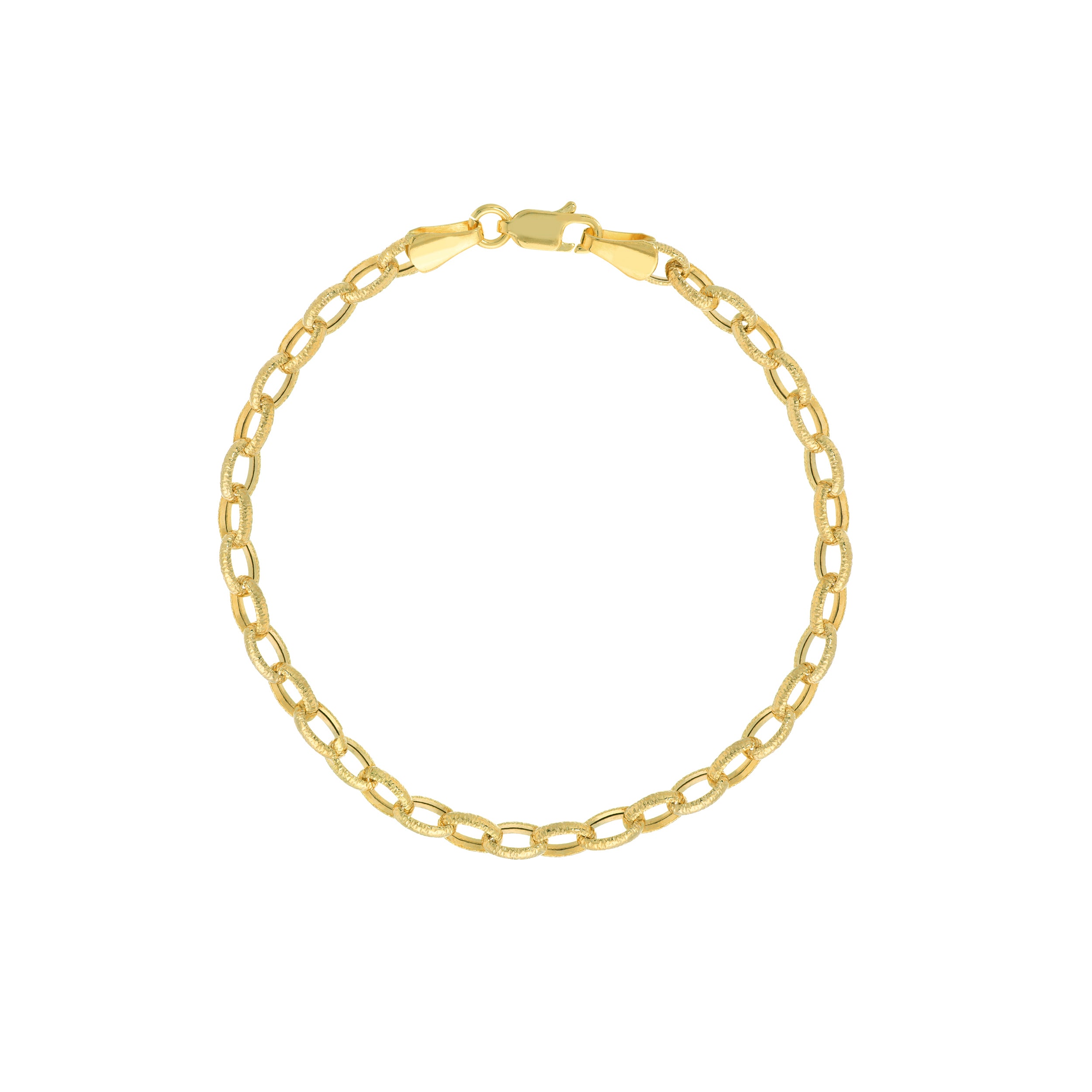 7.25" HOLLOW OVAL LINK BRACELET | 14K YELLOW GOLD | MZ005169-14Y - Brownlee Jewelers
