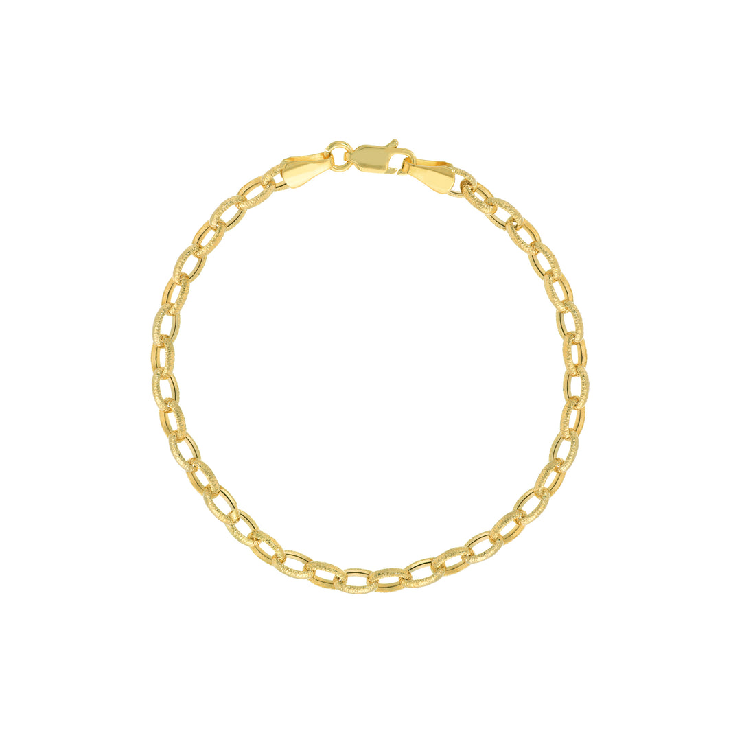7.25" HOLLOW OVAL LINK BRACELET | 14K YELLOW GOLD | MZ005169-14Y - Brownlee Jewelers