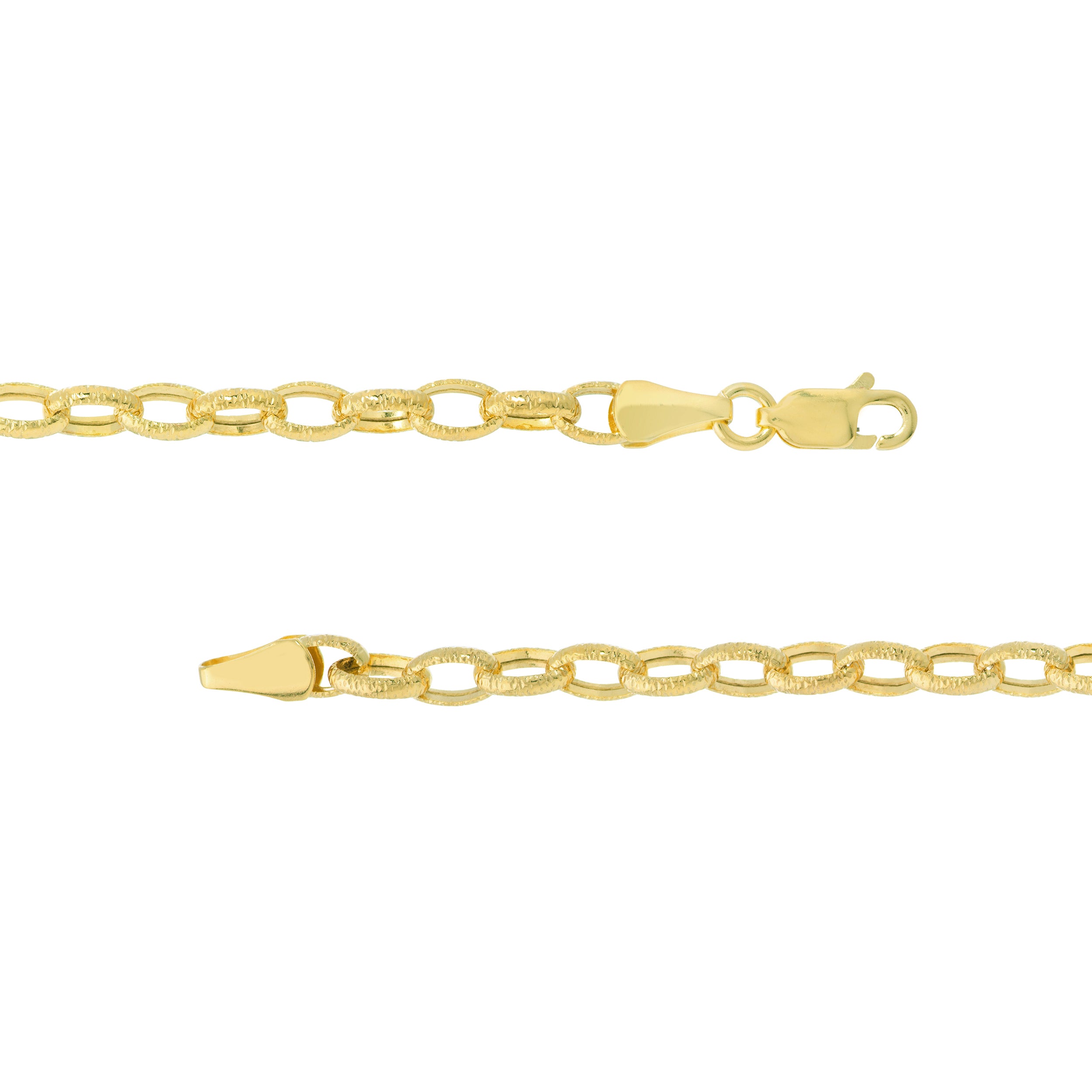 7.25" HOLLOW OVAL LINK BRACELET | 14K YELLOW GOLD | MZ005169-14Y - Brownlee Jewelers