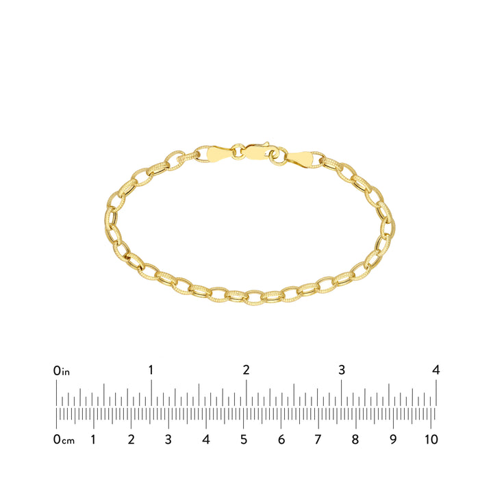 7.25" HOLLOW OVAL LINK BRACELET | 14K YELLOW GOLD | MZ005169-14Y - Brownlee Jewelers