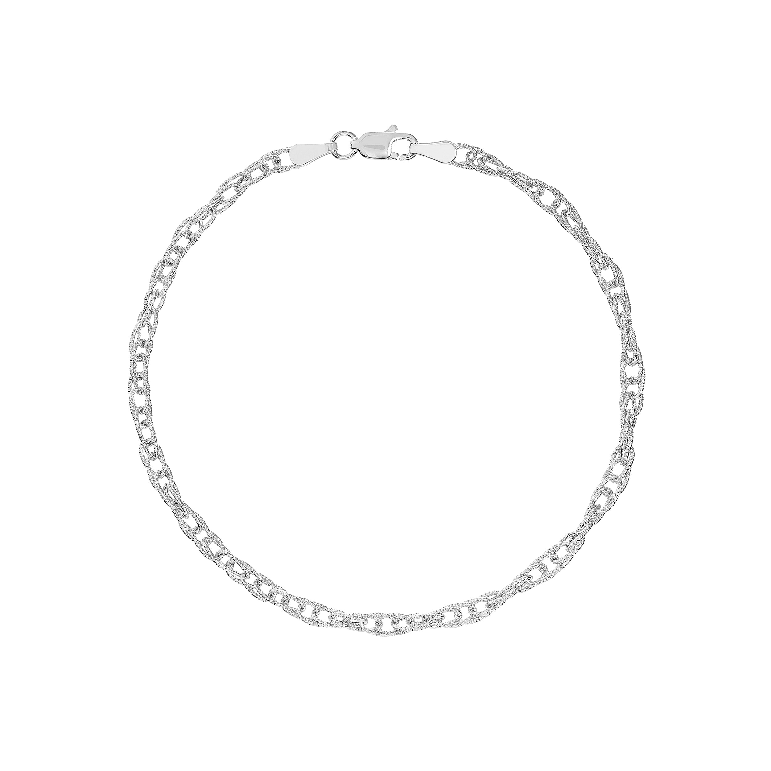 7.25" 3MM DOUBLE HOLLOW BRACELET | 14K WHITE GOLD | MZ005278-14B - Brownlee Jewelers