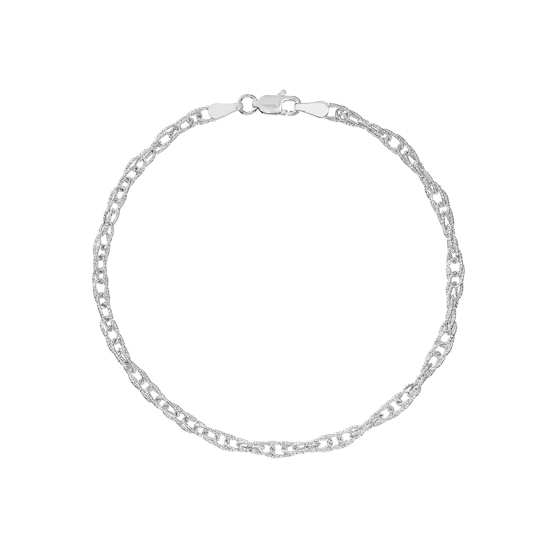 7.25" 3MM DOUBLE HOLLOW BRACELET | 14K WHITE GOLD | MZ005278-14B - Brownlee Jewelers