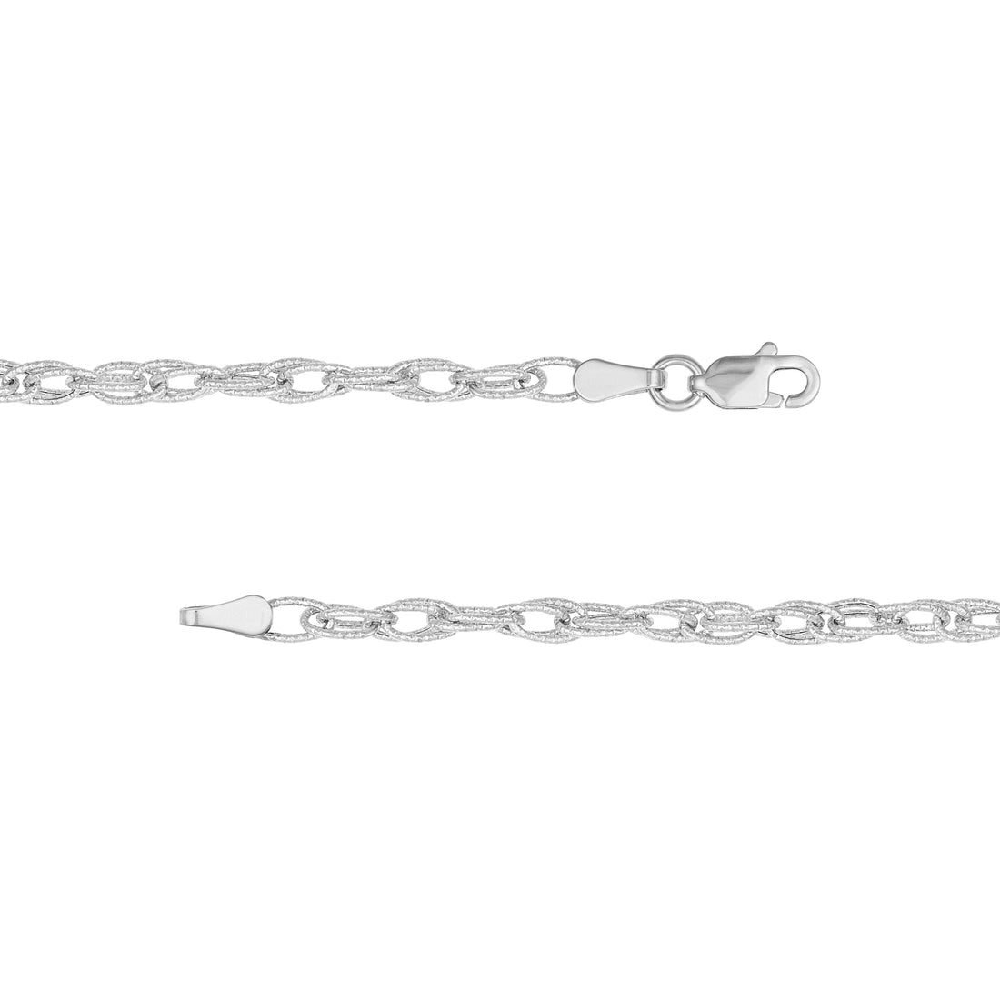 7.25" 3MM DOUBLE HOLLOW BRACELET | 14K WHITE GOLD | MZ005278-14B - Brownlee Jewelers