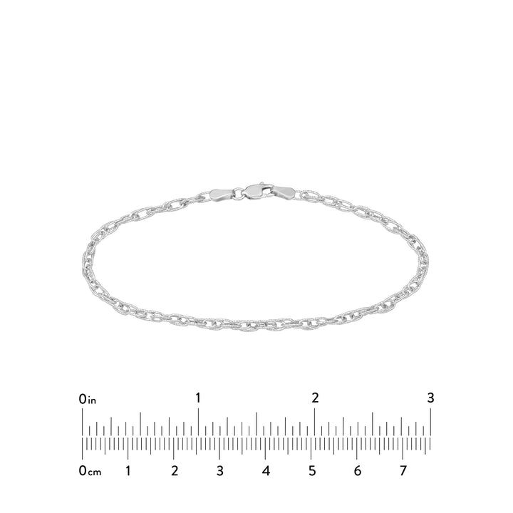 7.25" 3MM DOUBLE HOLLOW BRACELET | 14K WHITE GOLD | MZ005278-14B - Brownlee Jewelers