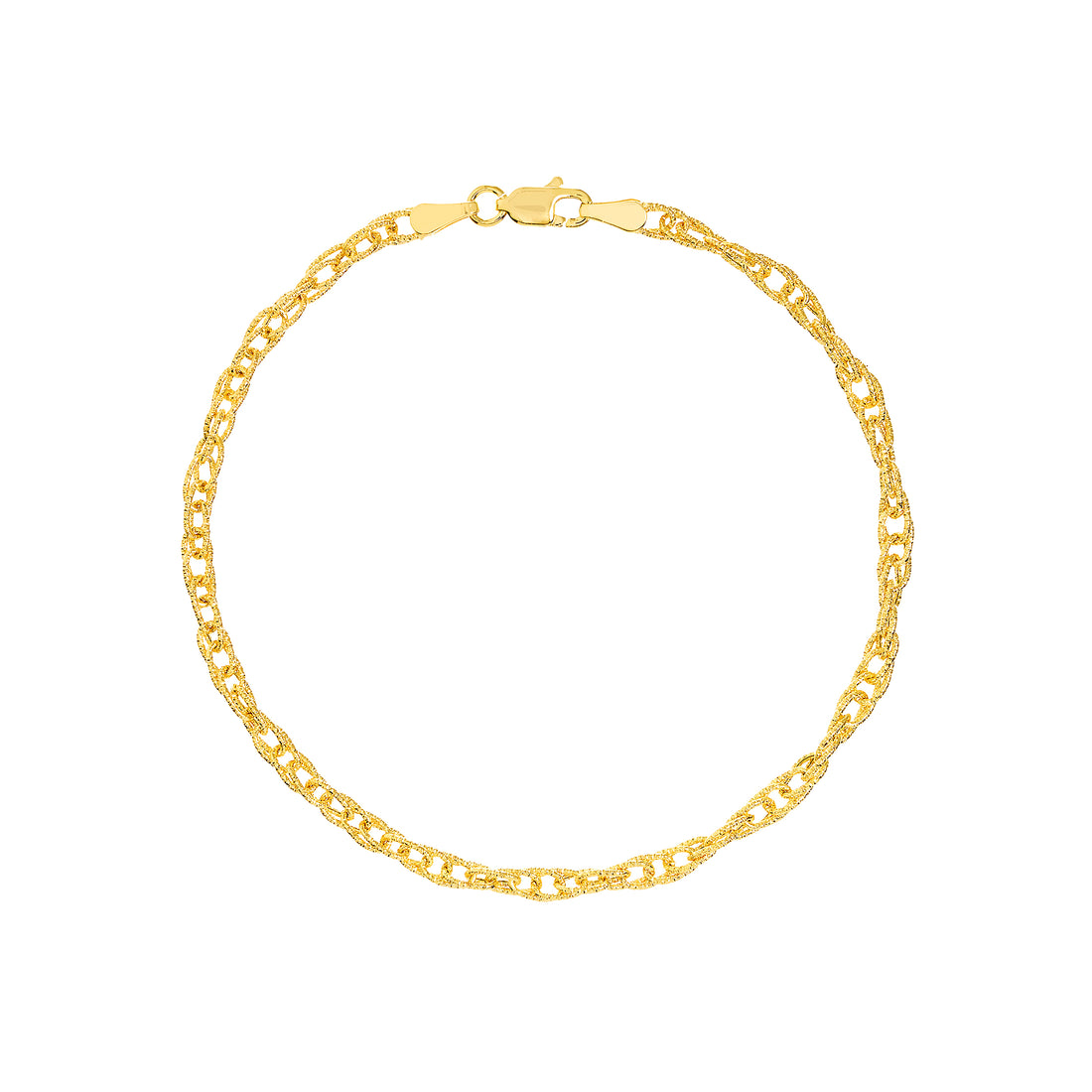 7.25" 3MM DOUBLE HOLLOW BRACELET | 14K YELLOW GOLD | MZ005278-14Y - Brownlee Jewelers