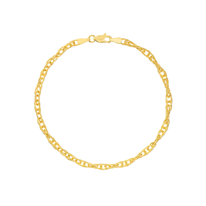 7.25" 3MM DOUBLE HOLLOW BRACELET | 14K YELLOW GOLD | MZ005278-14Y - Brownlee Jewelers