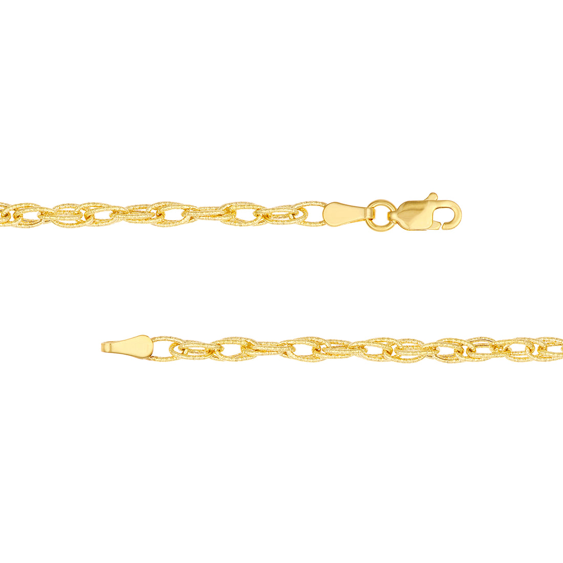 7.25" 3MM DOUBLE HOLLOW BRACELET | 14K YELLOW GOLD | MZ005278-14Y - Brownlee Jewelers