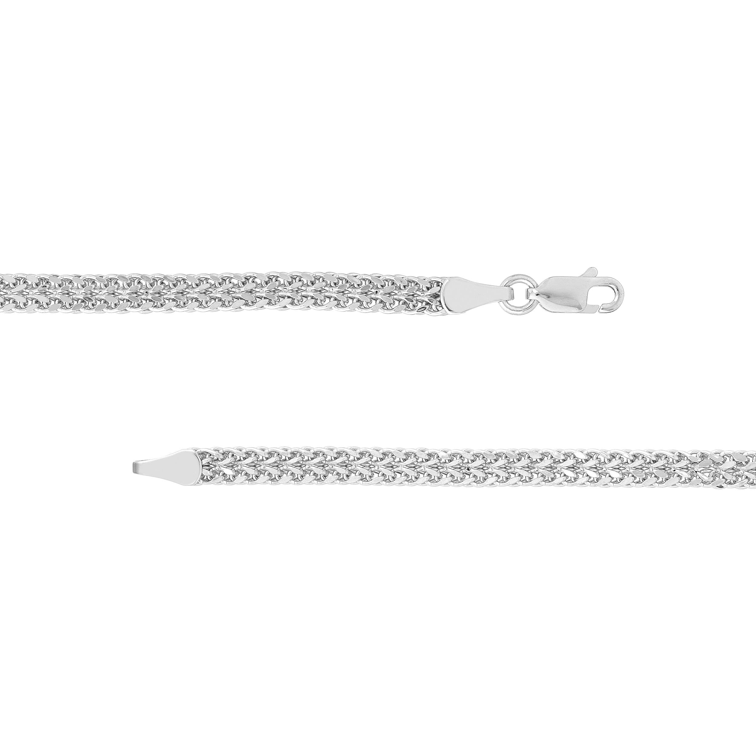 7.5" HOLLOW WHEAT CHAIN BRACELET | 14K WHITE GOLD | MZ005434-14B - Brownlee Jewelers