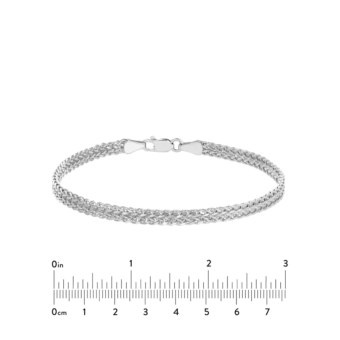 7.5" HOLLOW WHEAT CHAIN BRACELET | 14K WHITE GOLD | MZ005434-14B - Brownlee Jewelers