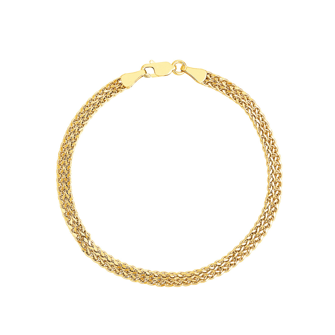 7.5" HOLLOW WHEAT CHAIN BRACELET | 10K YELLOW GOLD | MZ005434-10Y - Brownlee Jewelers
