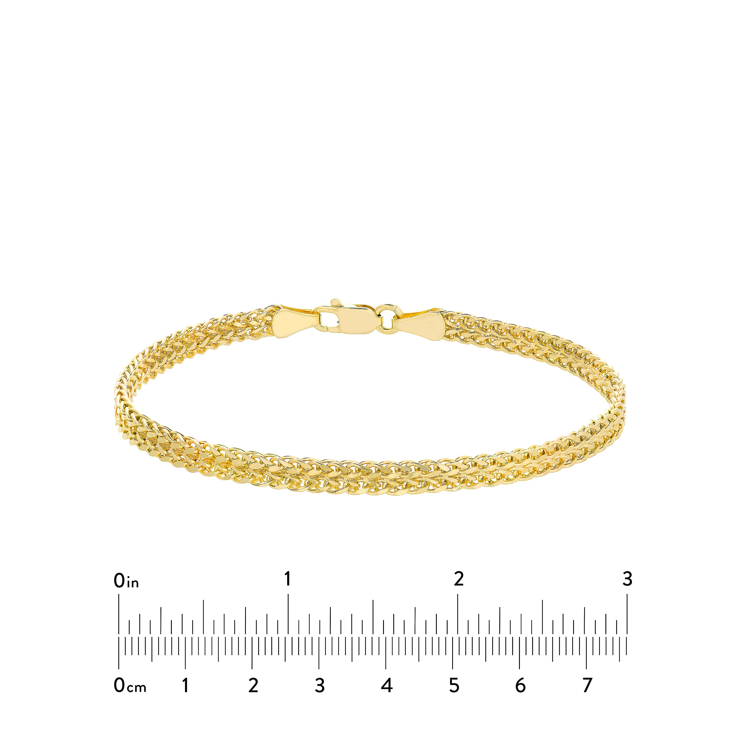 7.5" HOLLOW WHEAT CHAIN BRACELET | 10K YELLOW GOLD | MZ005434-10Y - Brownlee Jewelers