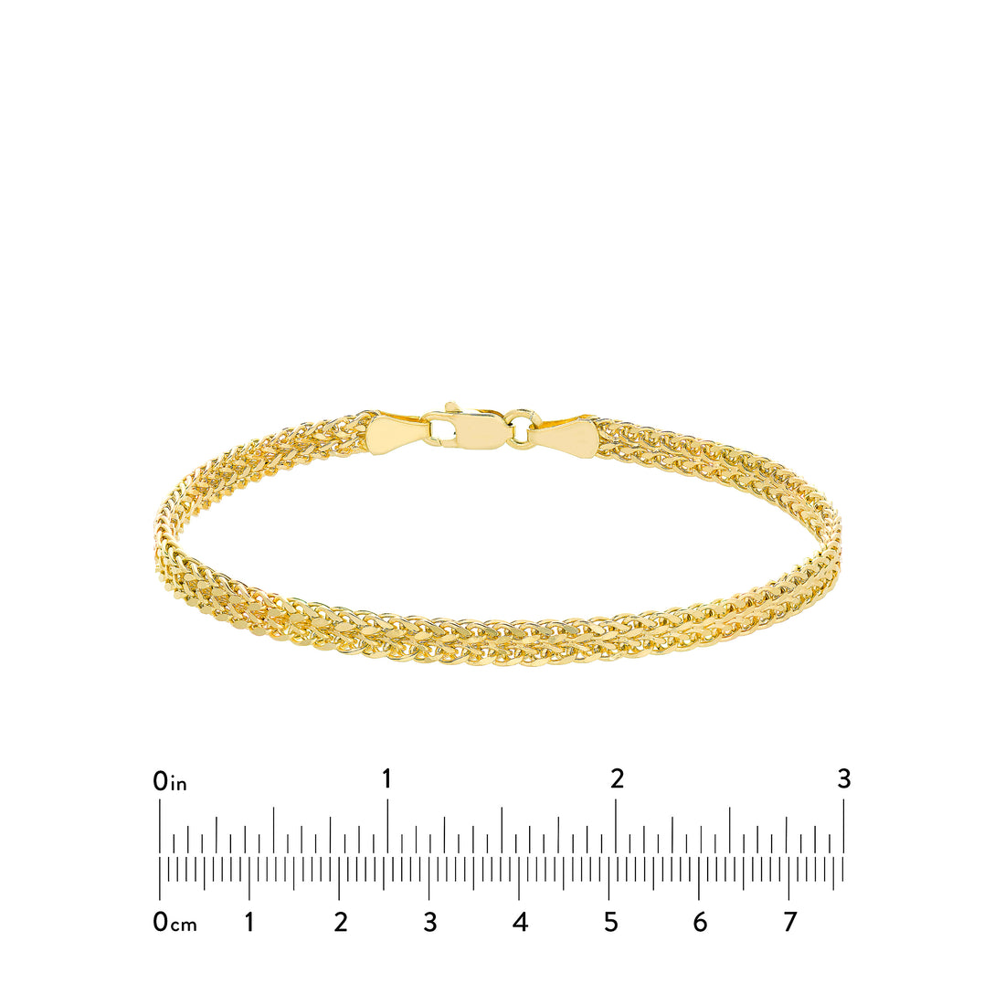 7.5" HOLLOW WHEAT CHAIN BRACELET | 10K YELLOW GOLD | MZ005434-10Y - Brownlee Jewelers
