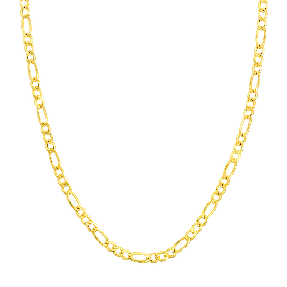 22" 4.9MM HOLLOW FIGARO CHAIN NECKLACE | 10K YELLOW GOLD | MZ005480-10Y - Brownlee Jewelers