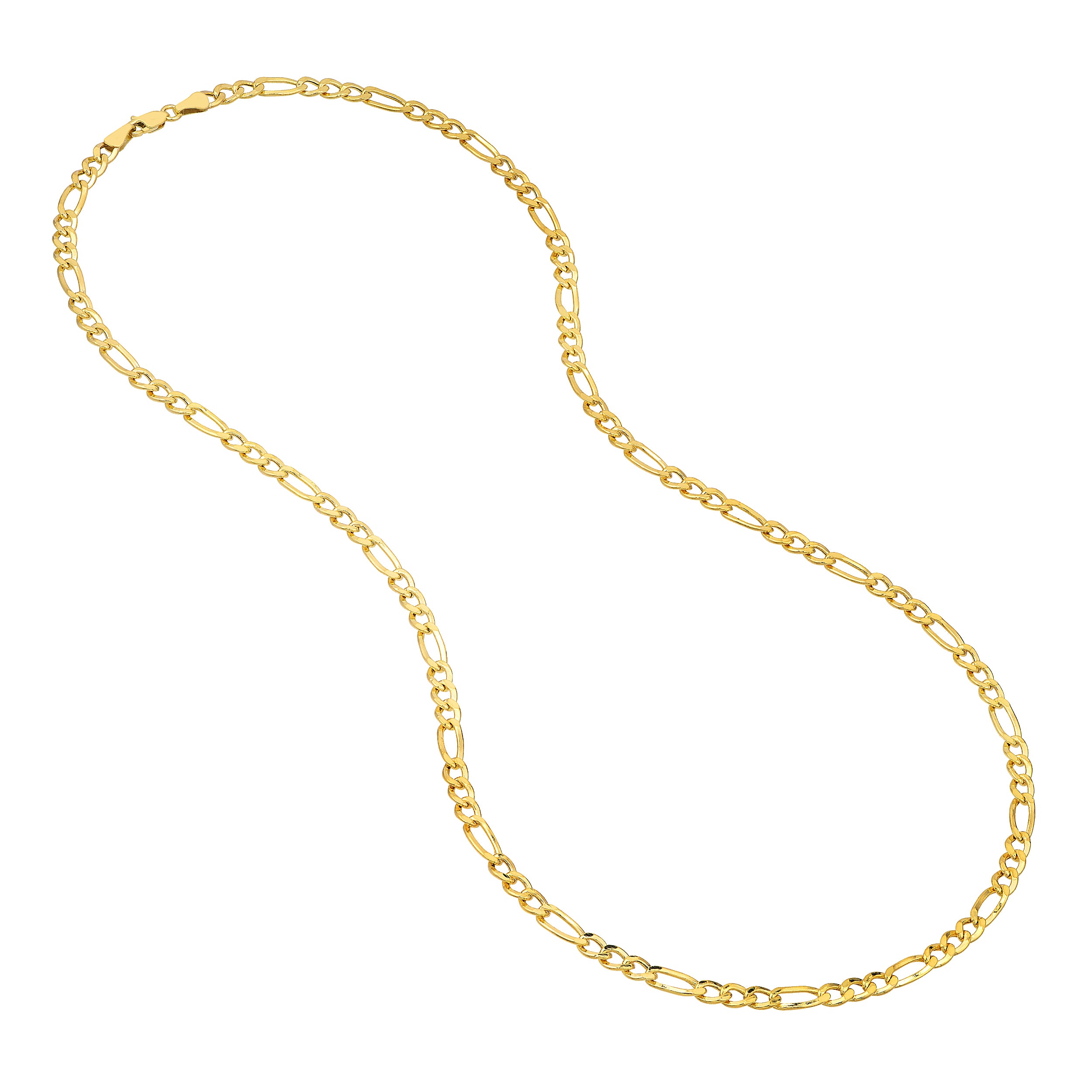 22" 4.9MM HOLLOW FIGARO CHAIN NECKLACE | 10K YELLOW GOLD | MZ005480-10Y - Brownlee Jewelers
